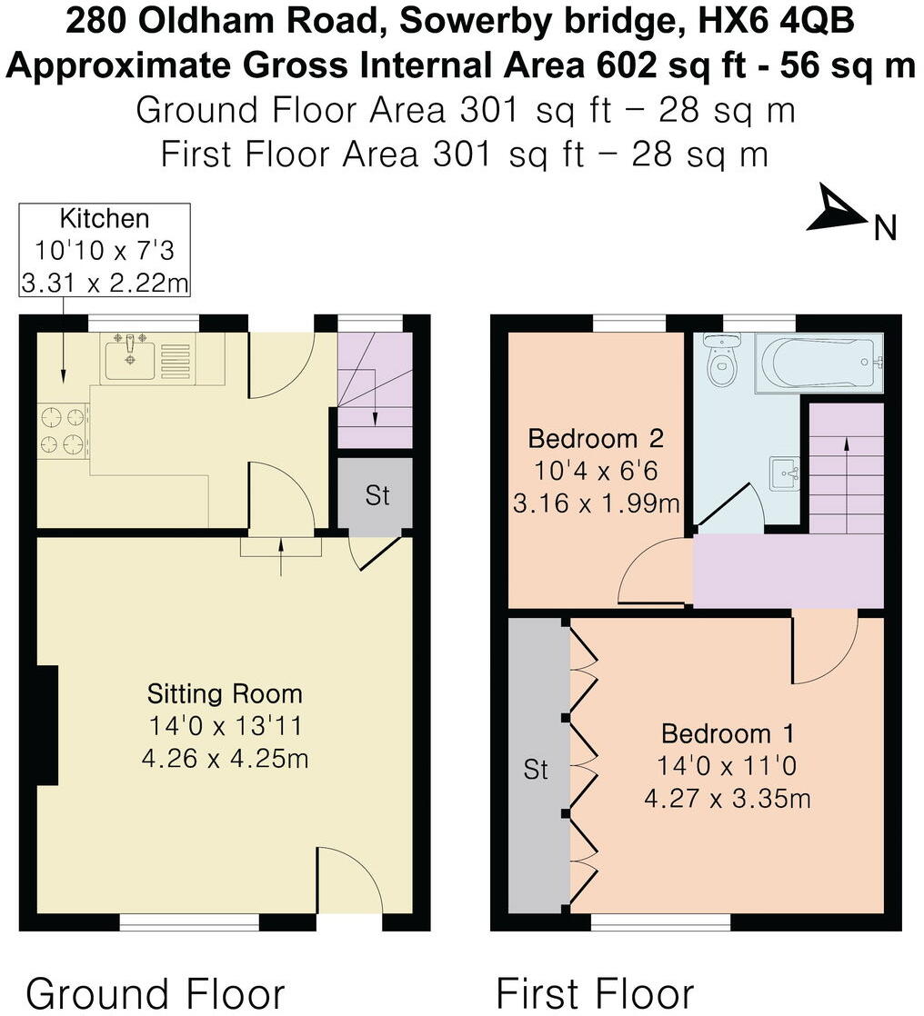 280 Oldham Road, Rishworth HX6 4QB floorplan