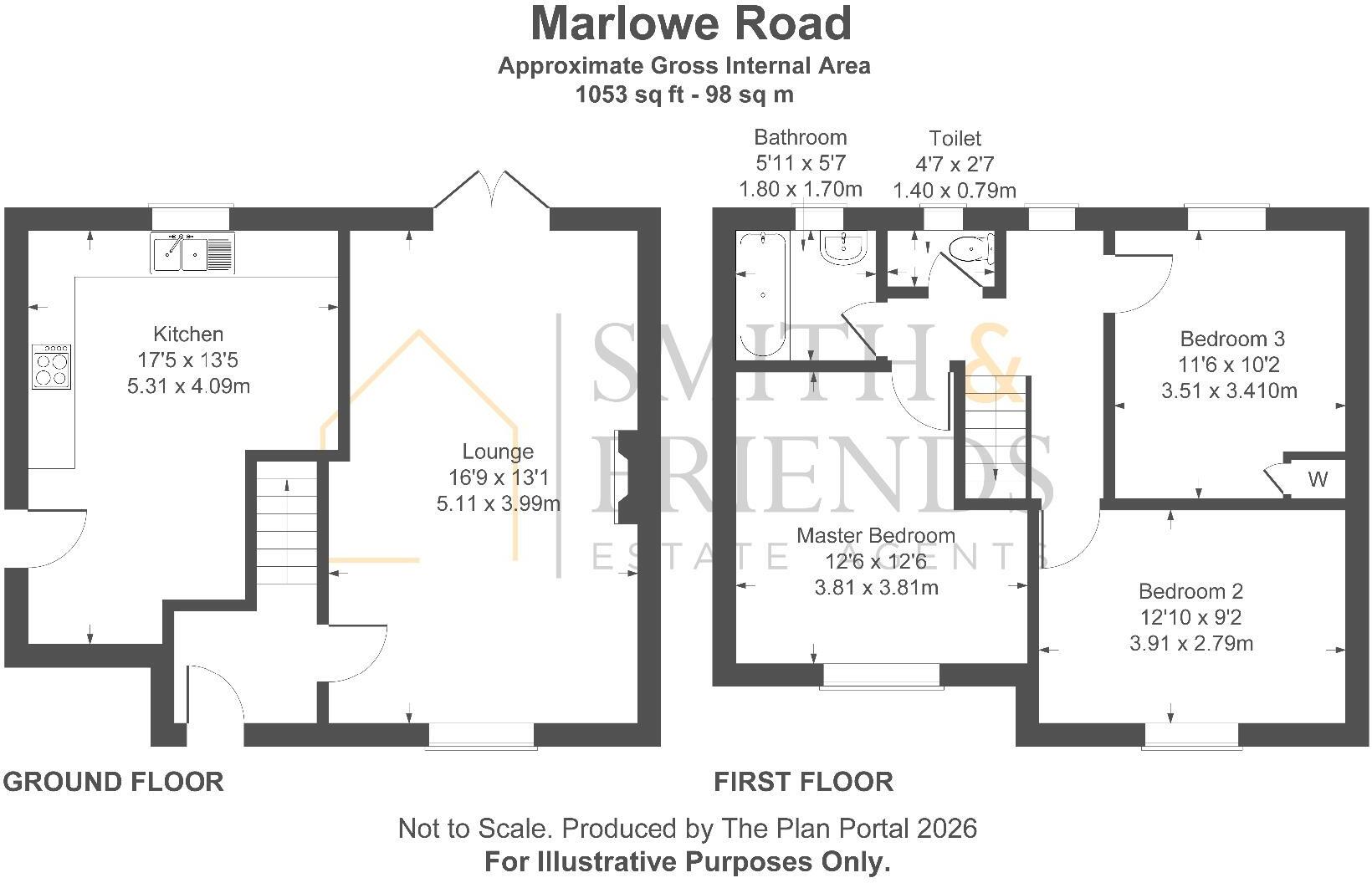 Marlowe Road, Rift House, Hartlepool floorplan