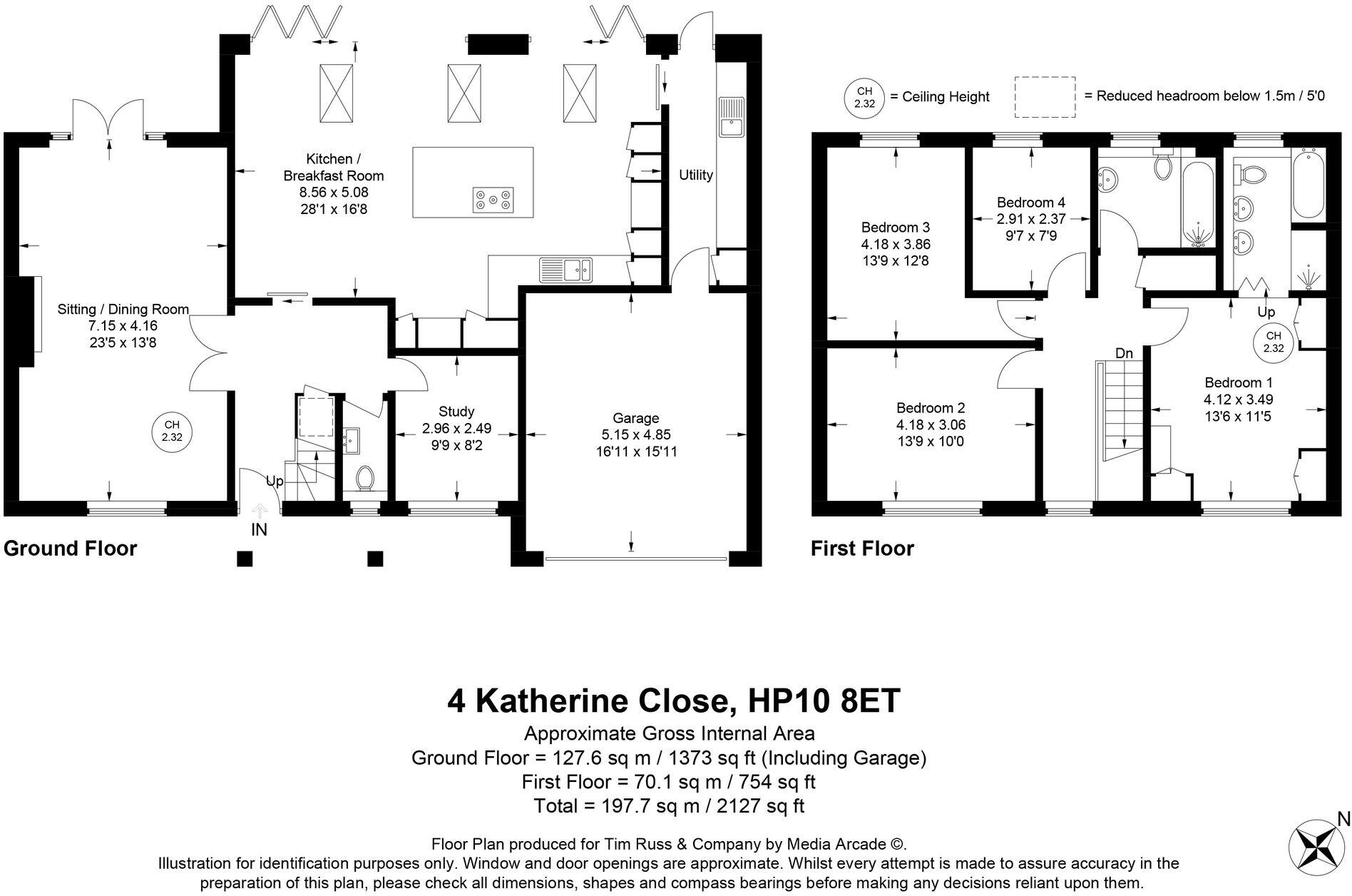 Katherine Close, Penn, HP10 floorplan