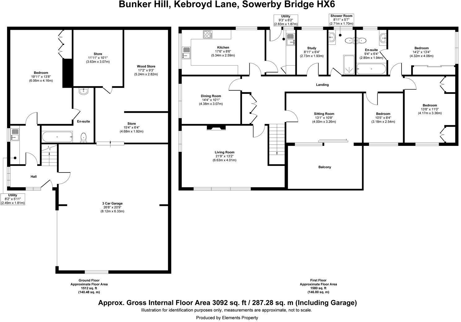 Bunker Hill, Hill Park Mount, Kebroyd Lane, Ripponden, HX6 3JD floorplan