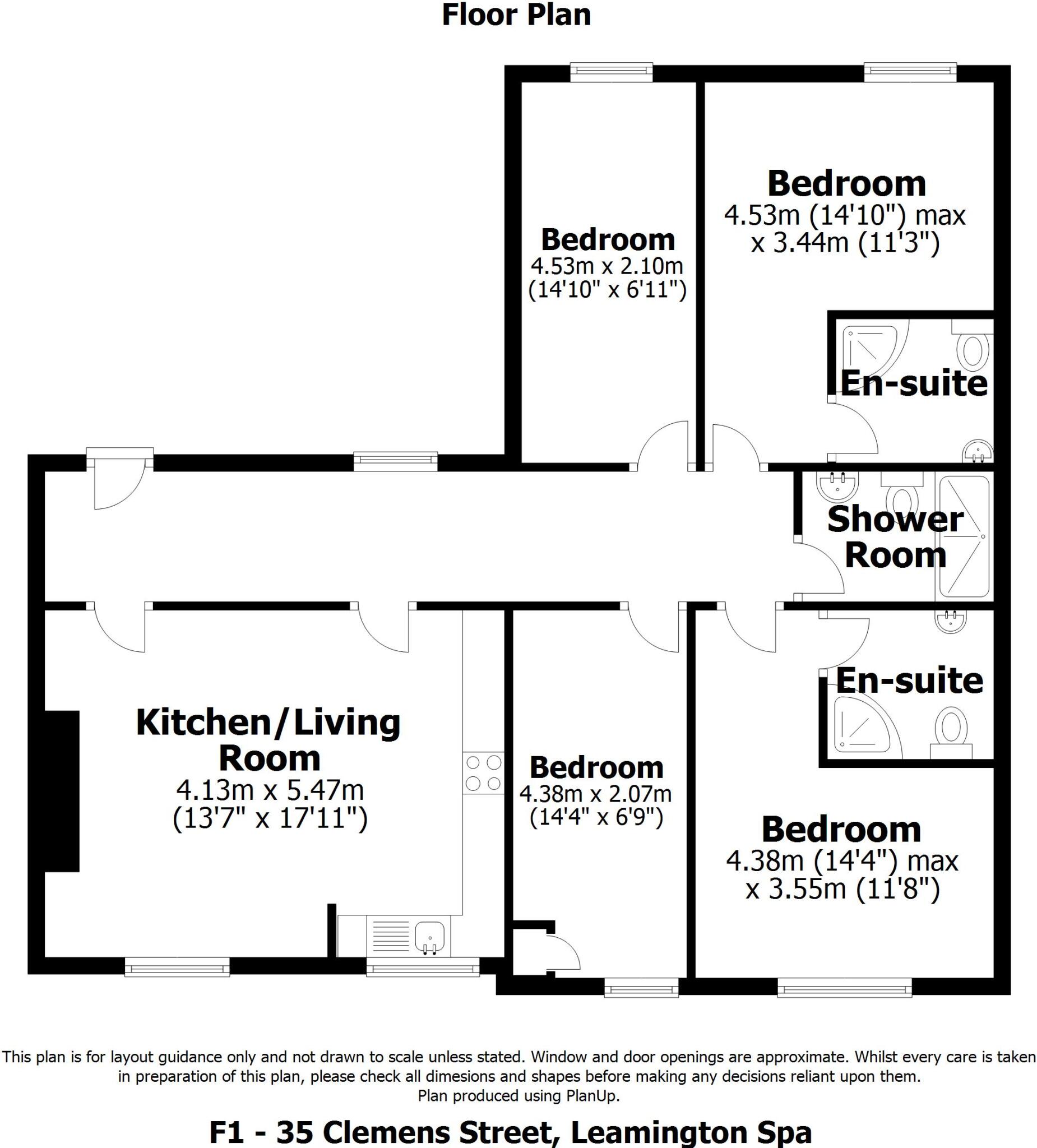 Flat 1, 35 Clemens Street, Leamington Spa floorplan