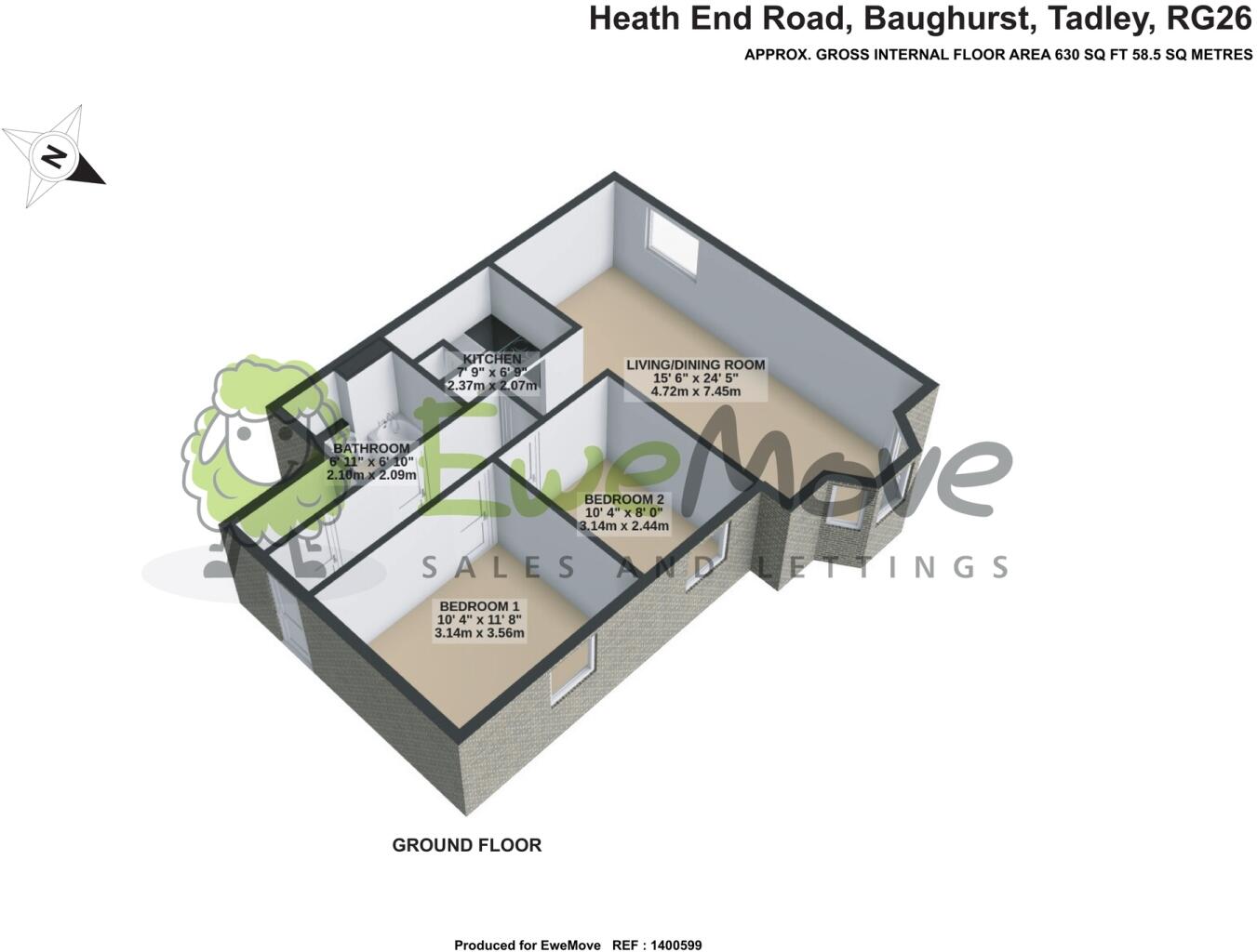 Heath House Heath End Road, Baughurst, Tadley, Hampshire, RG26 floorplan
