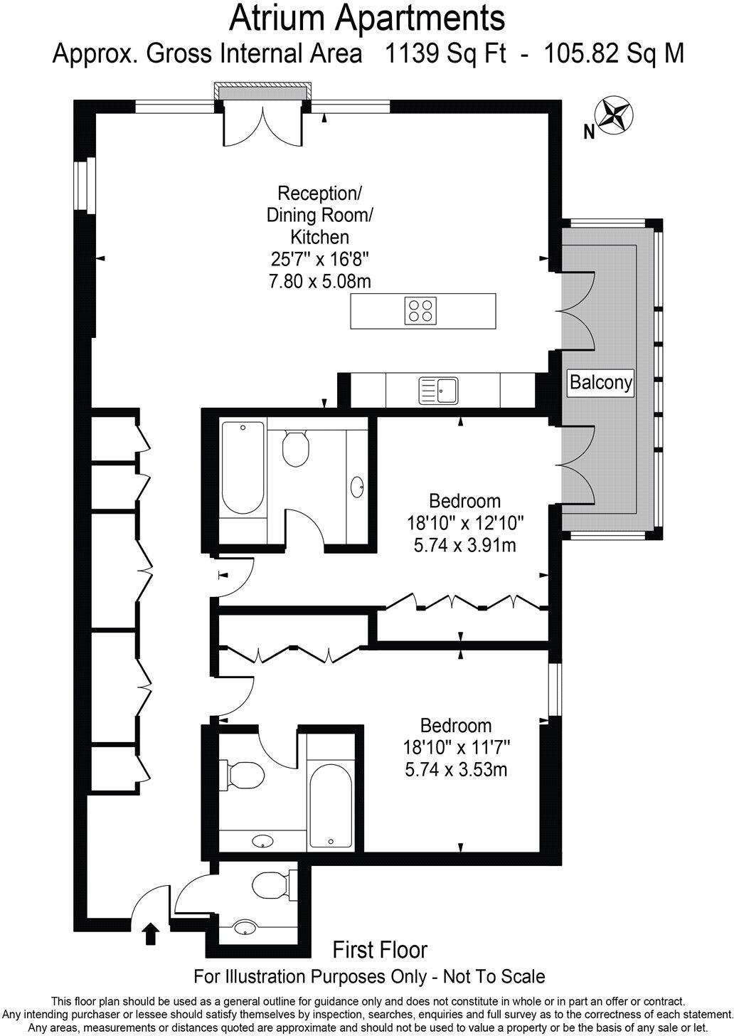 Atrium Apartments, 131 Park Road, London, NW8 floorplan