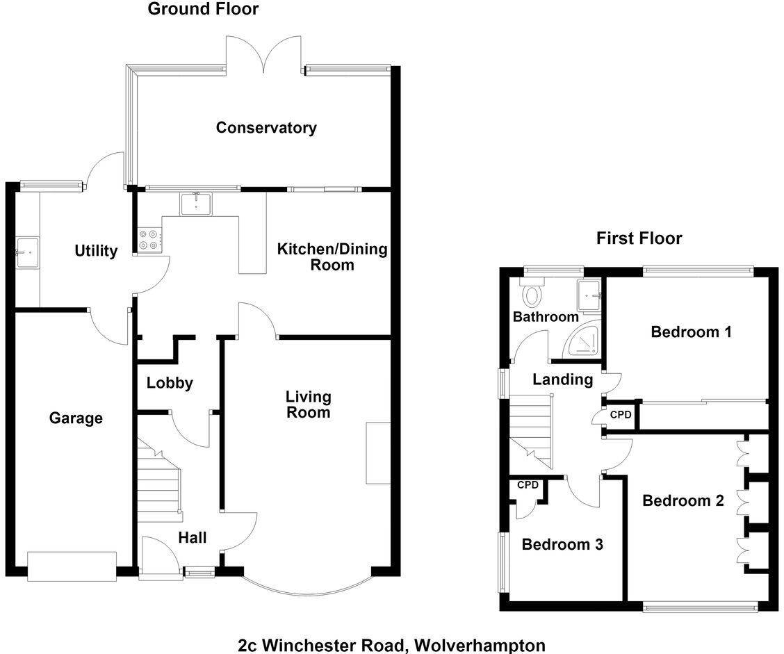 Winchester Road, Fordhouses, Wolverhampton, WV10 floorplan