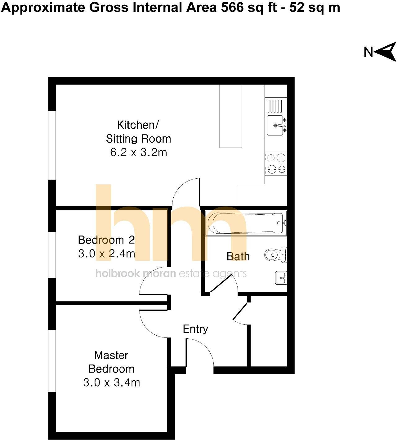 Flat,  Nags Head Hill, St. George floorplan