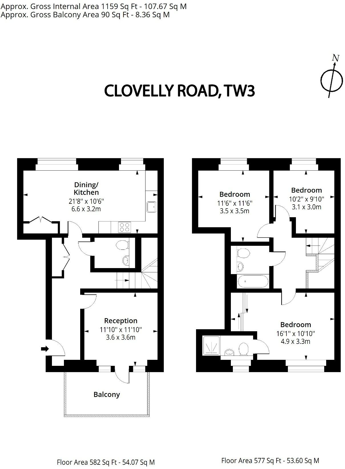 Clovelly Road, Hounslow, Middlesex, TW3 floorplan