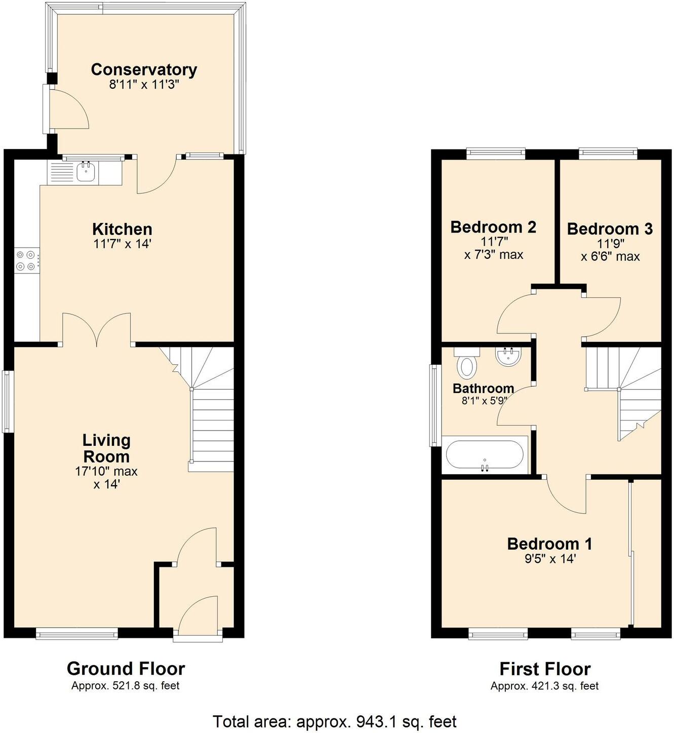 St. Oswalds Close, Knuzden, BB1 floorplan