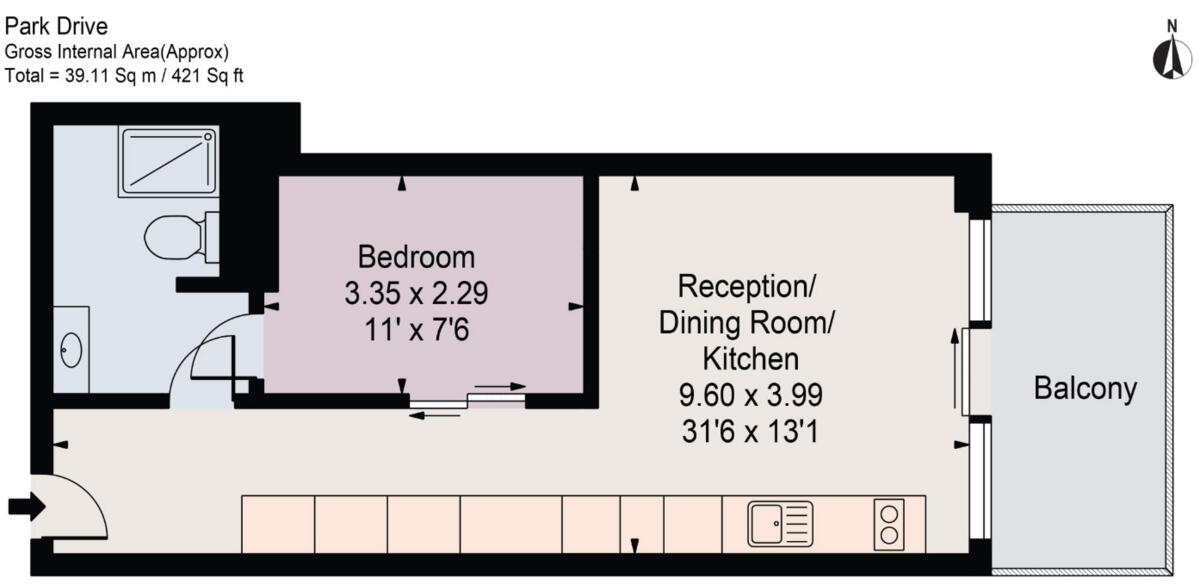 One Park Drive, Canary Wharf, E14 floorplan
