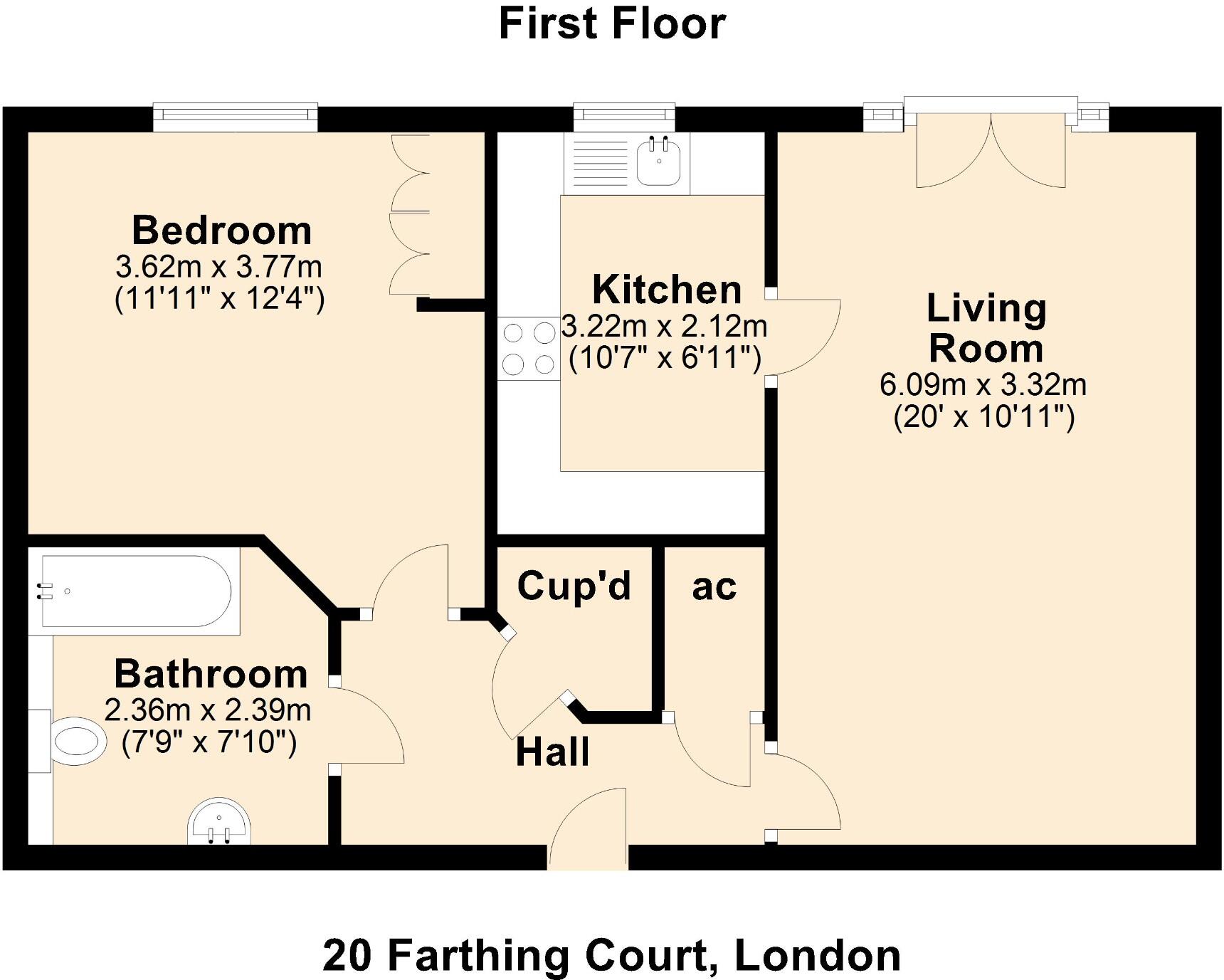 20 Farthing Court, 33 Langstone Way, Mill Hill, London, NW7 1GQ floorplan