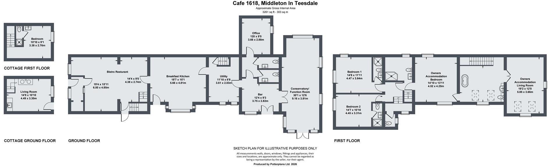 Cafe 16-18, Market Place, Middleton In Teesdale floorplan