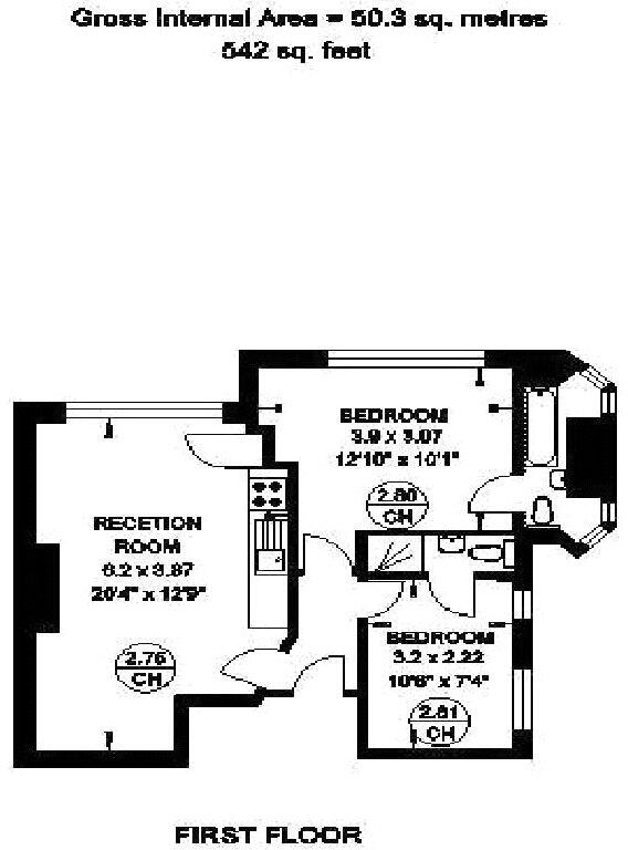 Flat 3, 24, Great North Road, London floorplan