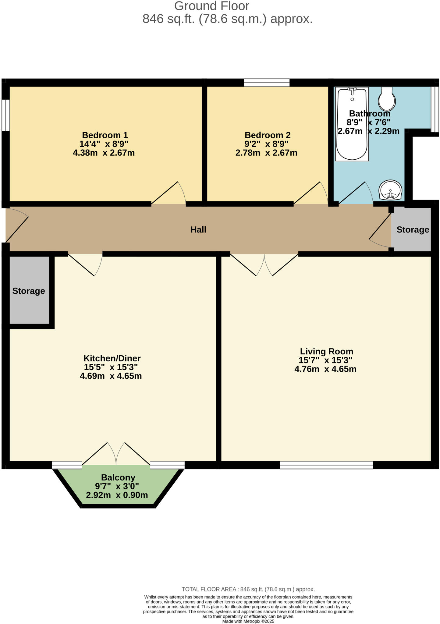 Beach Road, Weston-super-Mare, Somerset, BS23 floorplan