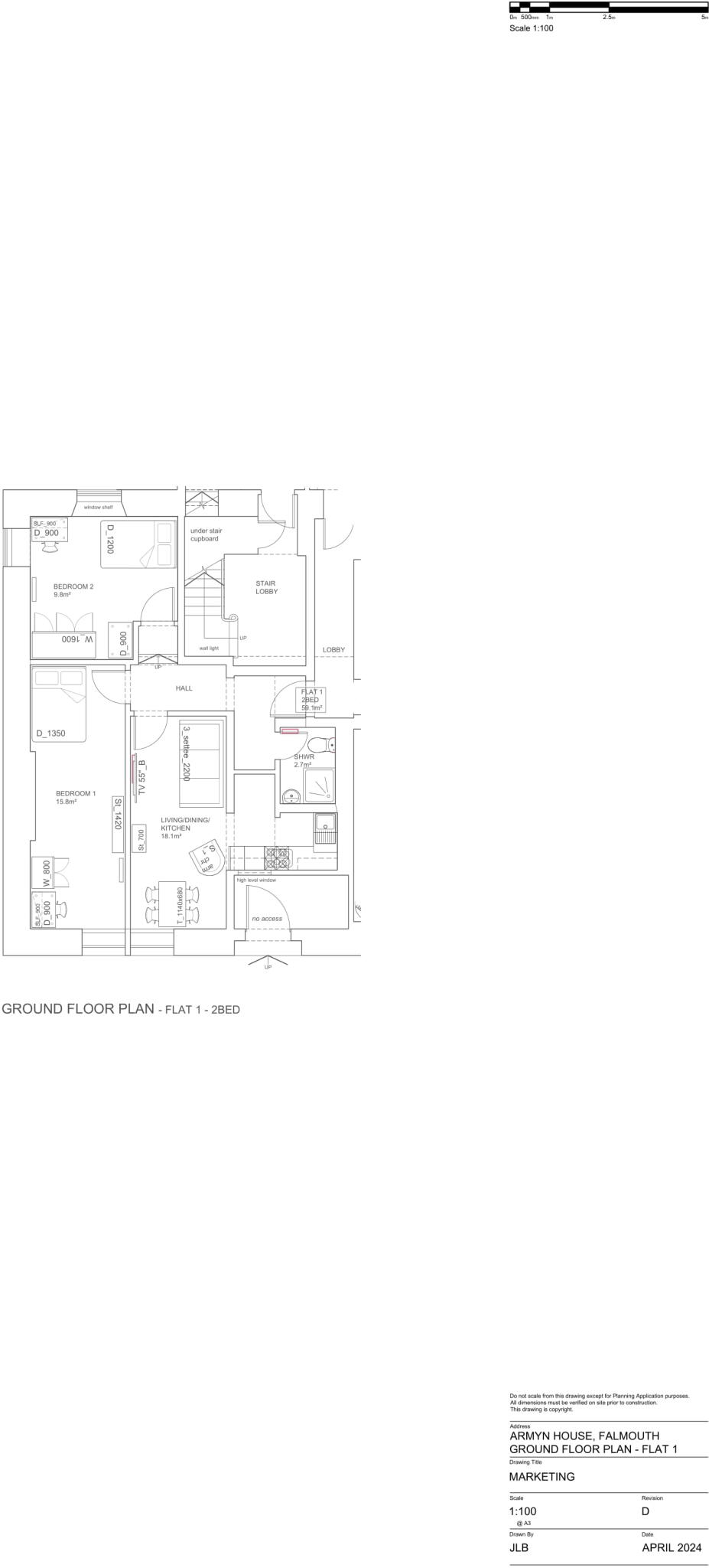 Flat 1, Armyn House, Bar Road TR11 4NN floorplan