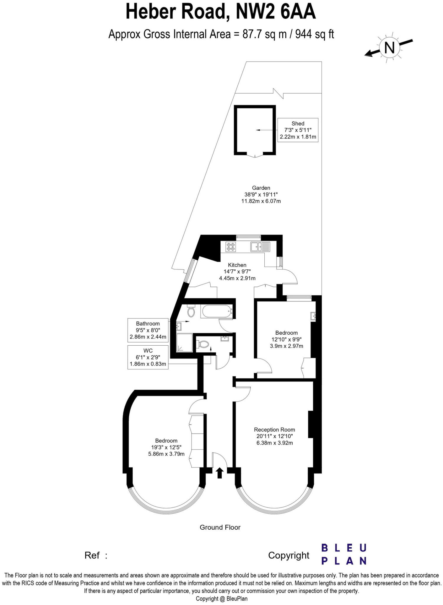 Heber Road, London, NW2 6AA floorplan
