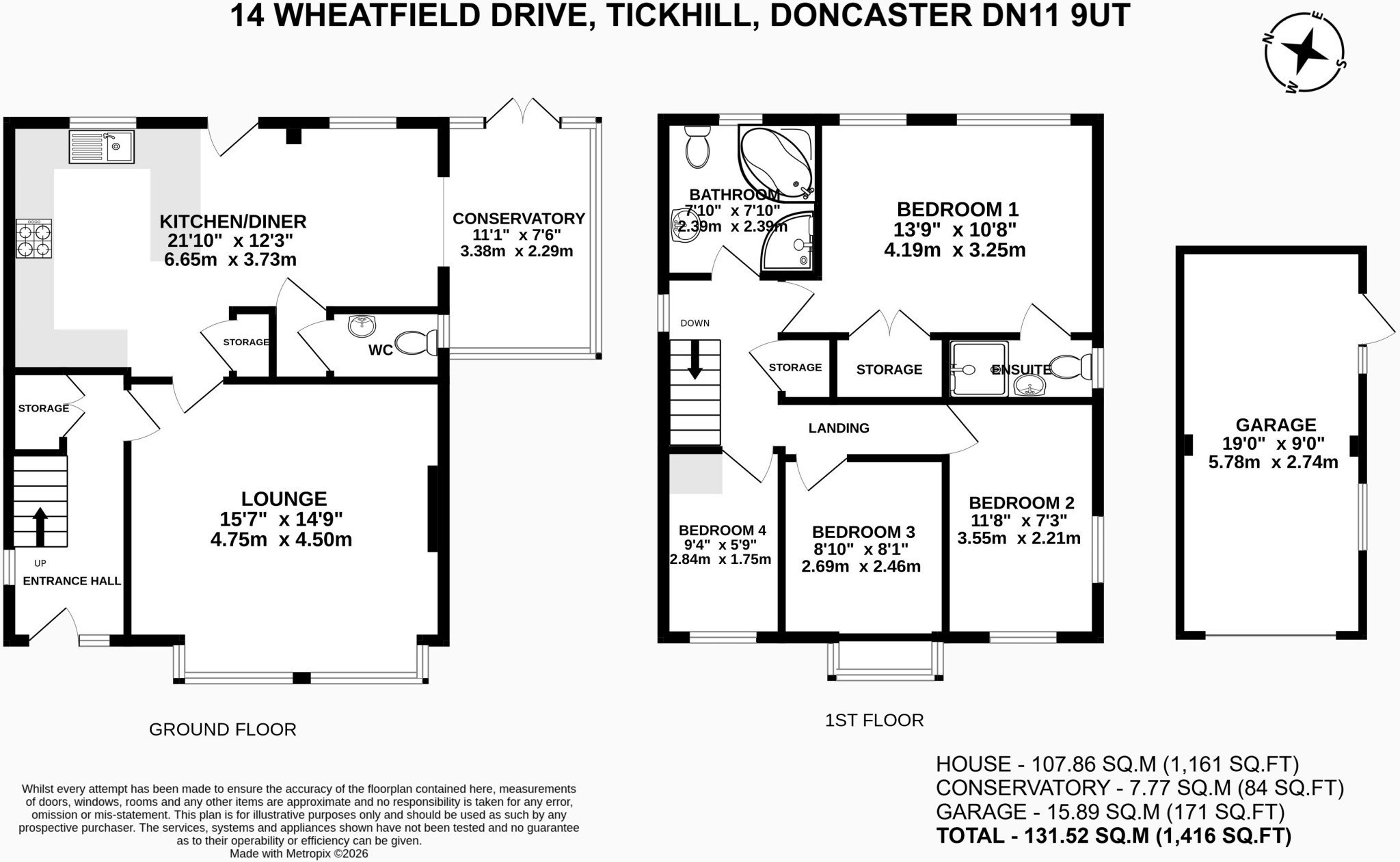 Wheatfield Drive, Tickhill, Doncaster floorplan