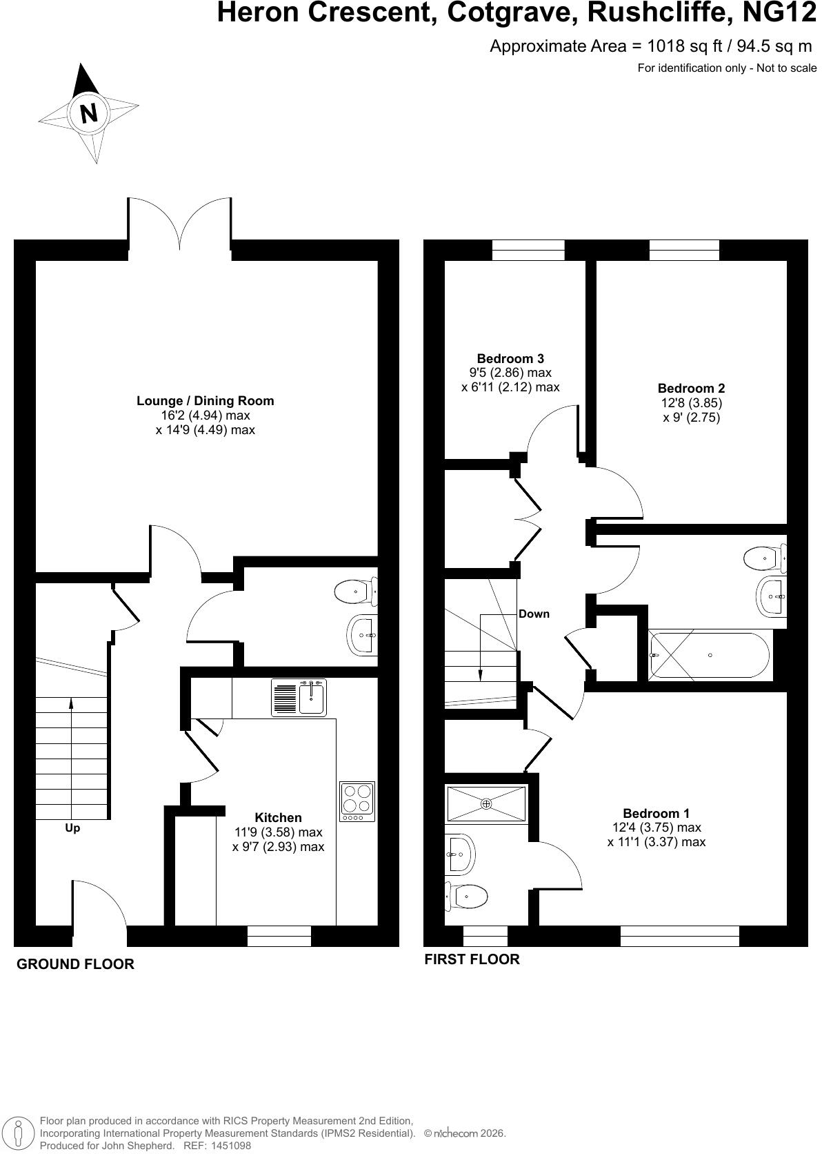 Heron Crescent, Cotgrave, Nottingham, Nottinghamshire, NG12 floorplan