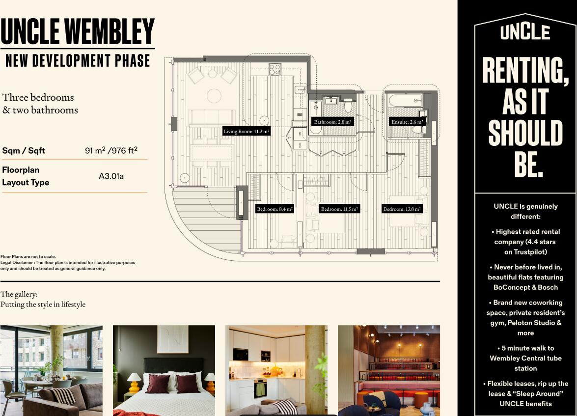B406, 3 Park Lane, HA9 floorplan