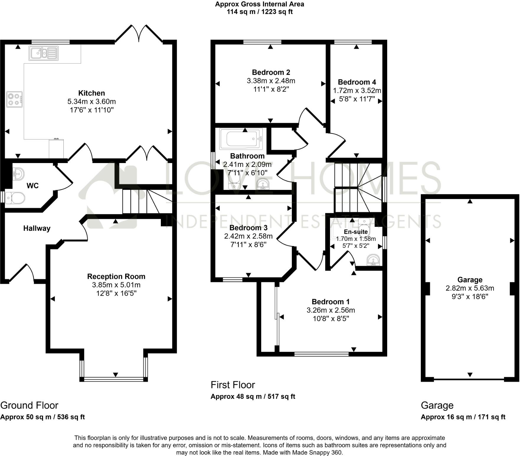 Bowlands Lane, Catterall, Lancashire, PR3 | 4 Bedroom Family Home | 1223 sqft floorplan