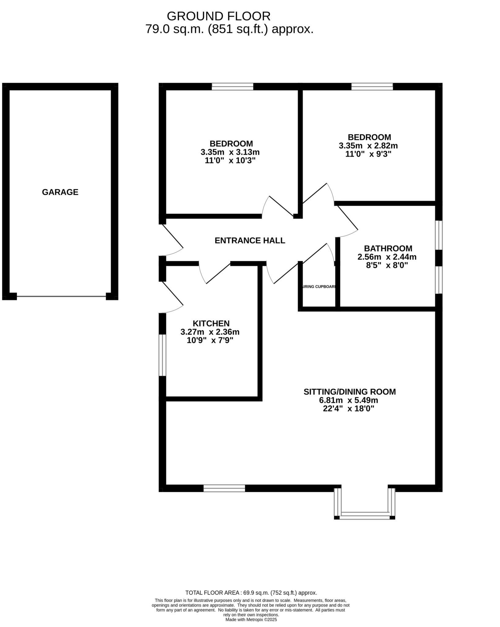 Stylish Brand New Two Bedroom Bungalow in Cromer floorplan