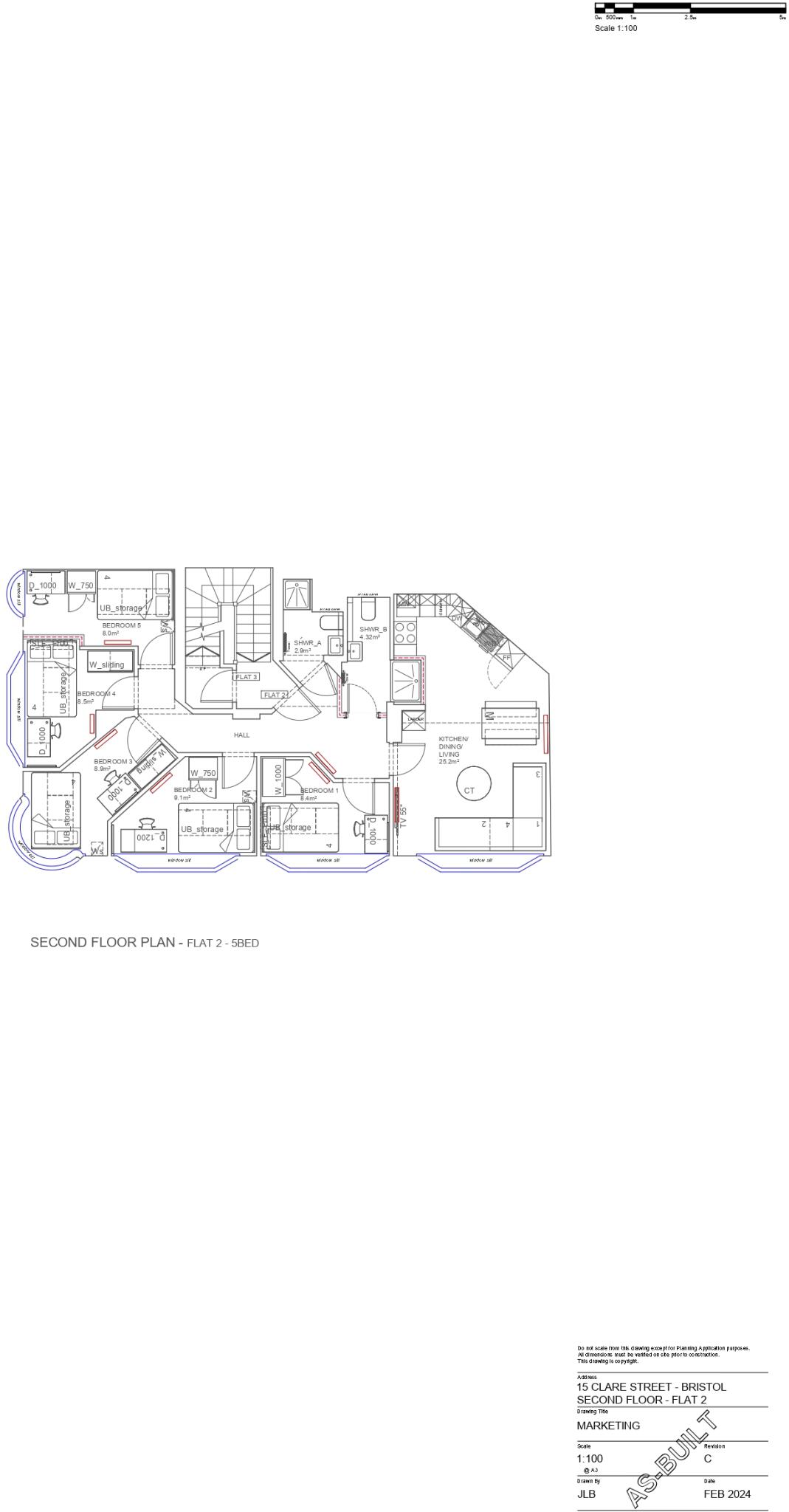 Flat 2, 15, Clare Street BS1 1XH floorplan