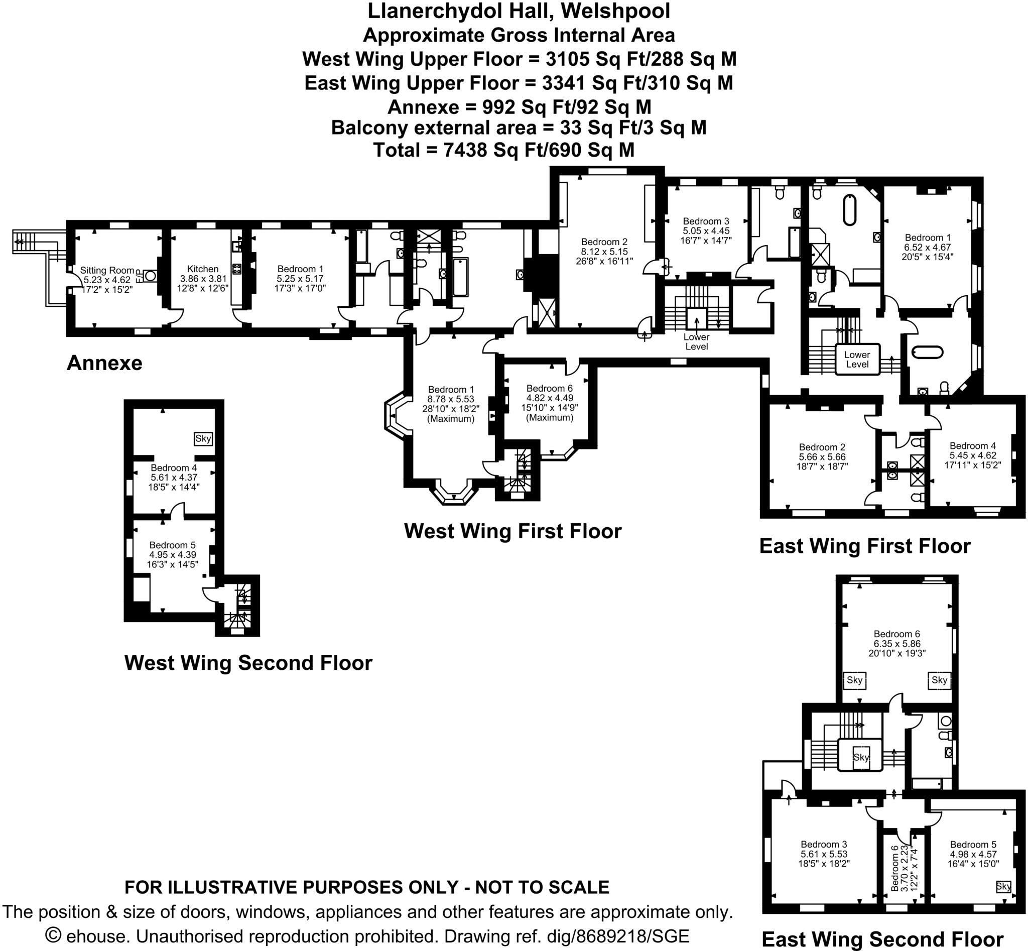 Llanerchydol Hall, Llanerchydol, Welshpool, Powys floorplan