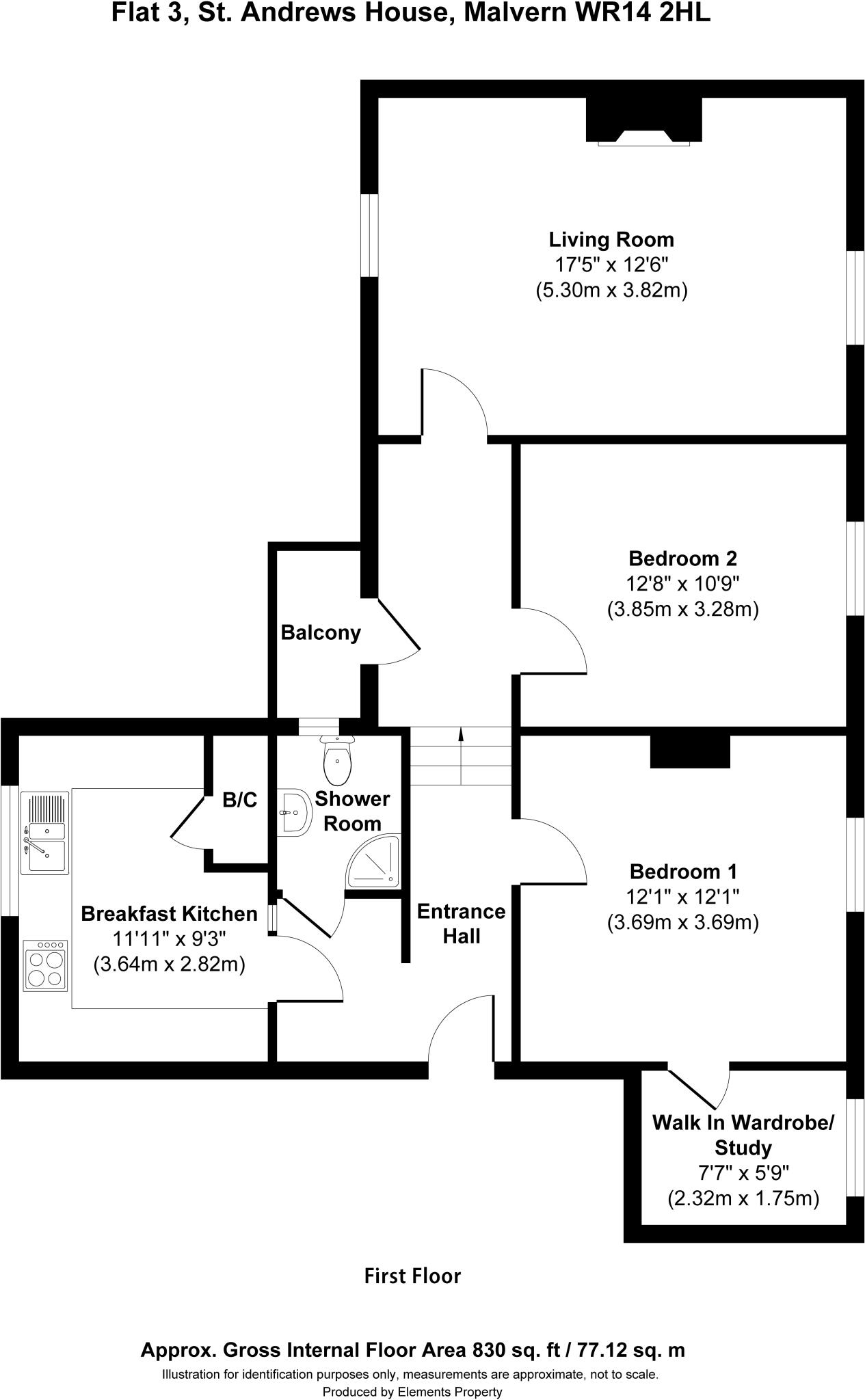 Graham Road, Malvern floorplan