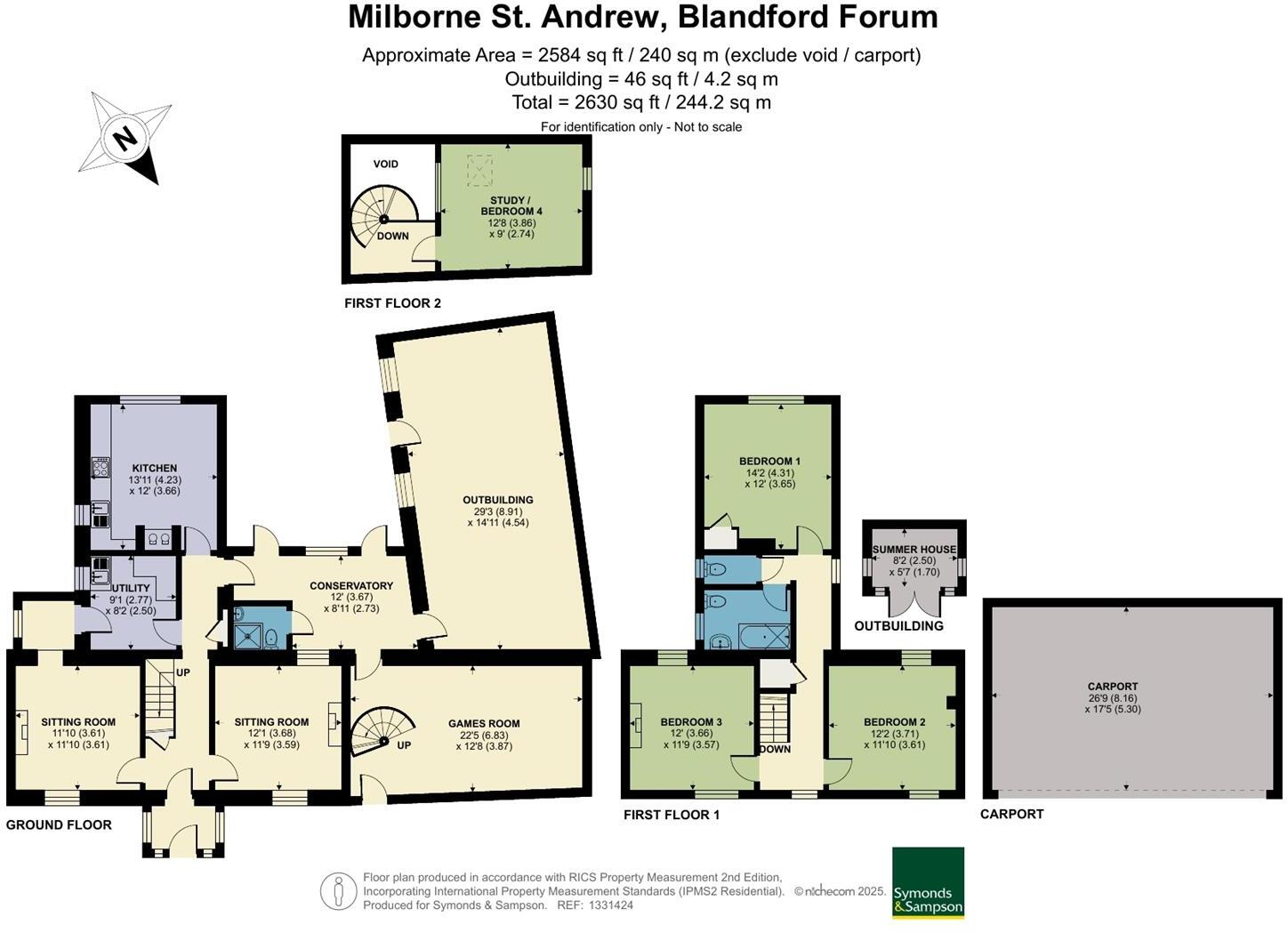 The Square, Milborne St. Andrew, Blandford Forum floorplan