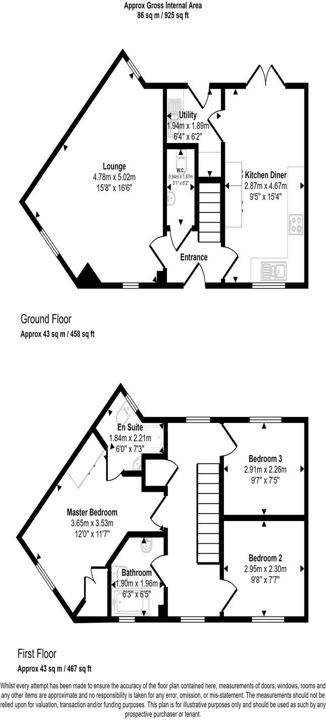 3 bedroom Semi Detached House in Kingfisher Drive, Upton, Northampton floorplan