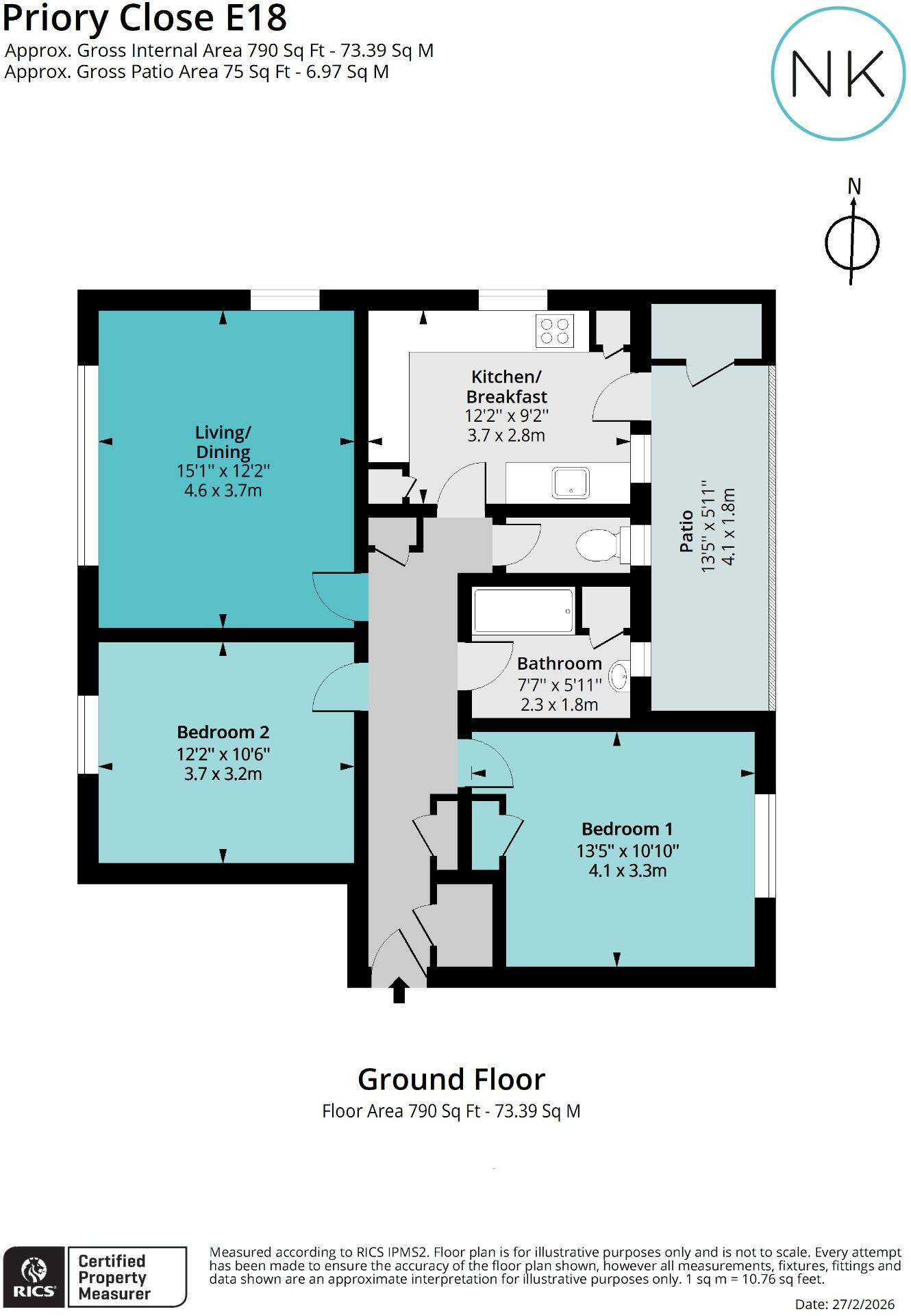 Priory Close, Churchfields, South Woodford, London, E18 2QT floorplan