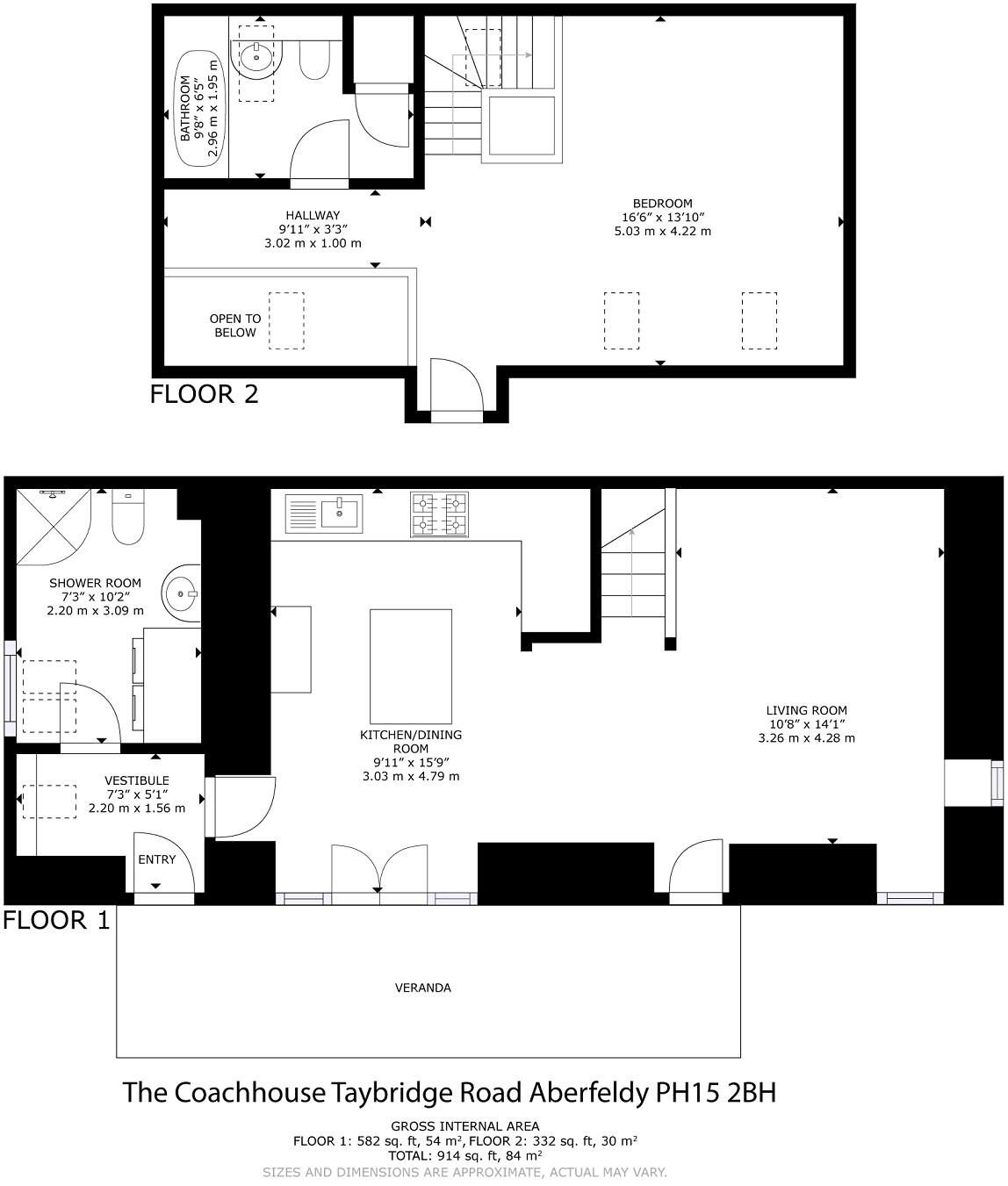 Rose Cottage &  Coach House, Taybridge Road, Aberfeldy PH15 2BH floorplan
