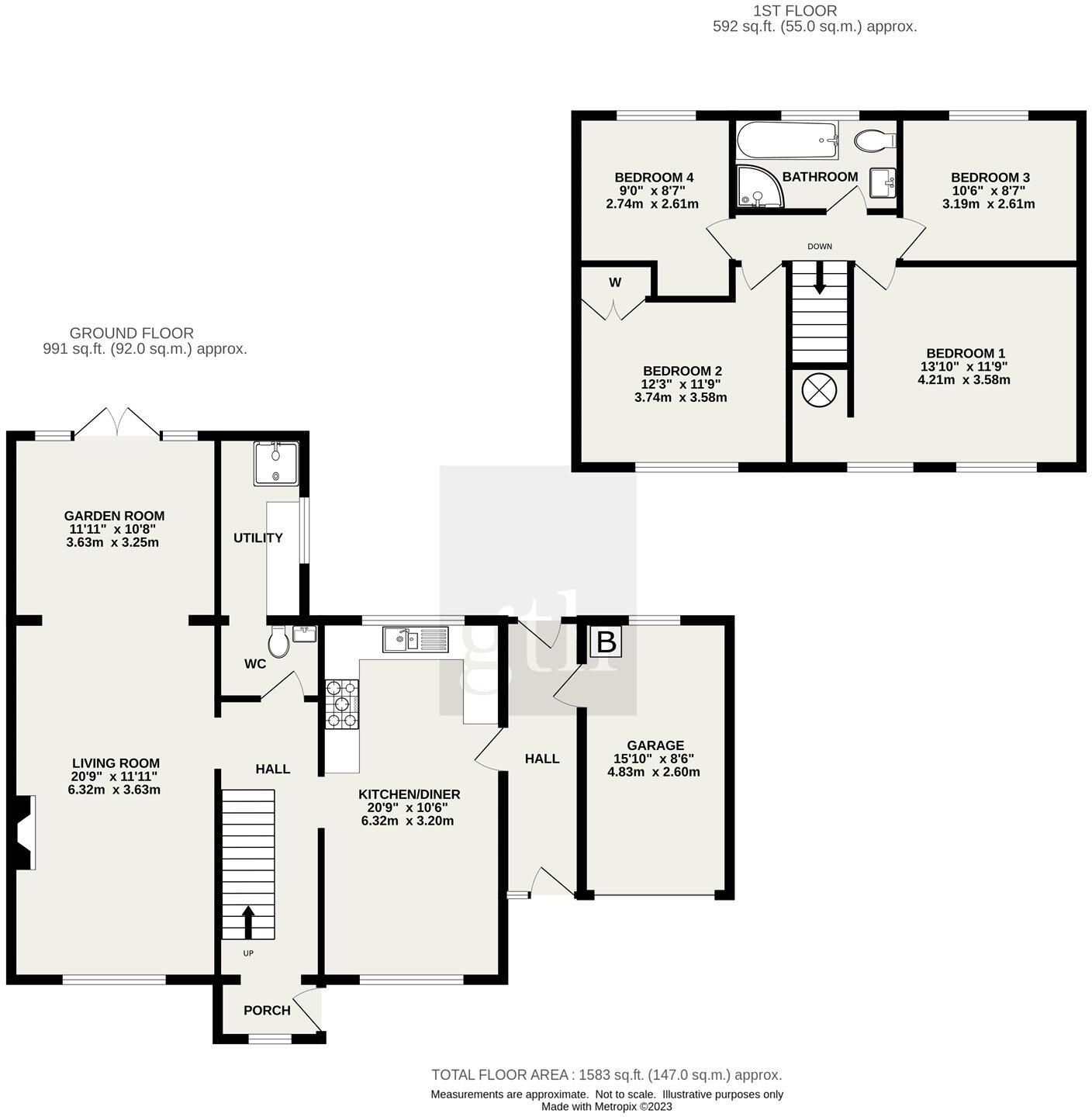 Brookland Road, Huish Episcopi, Langport, Somerset, TA10 floorplan