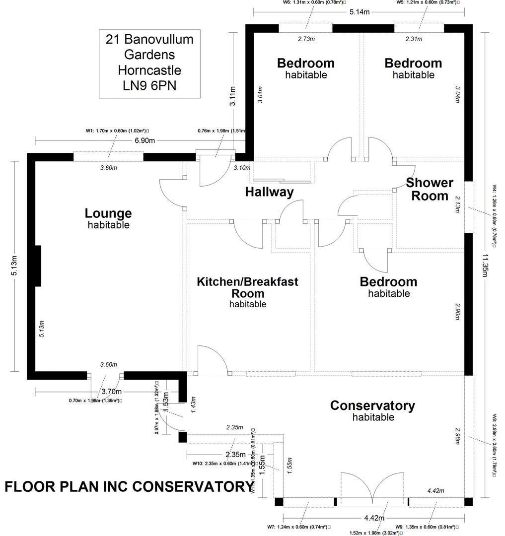 21 Banovallum Gardens, Horncastle floorplan