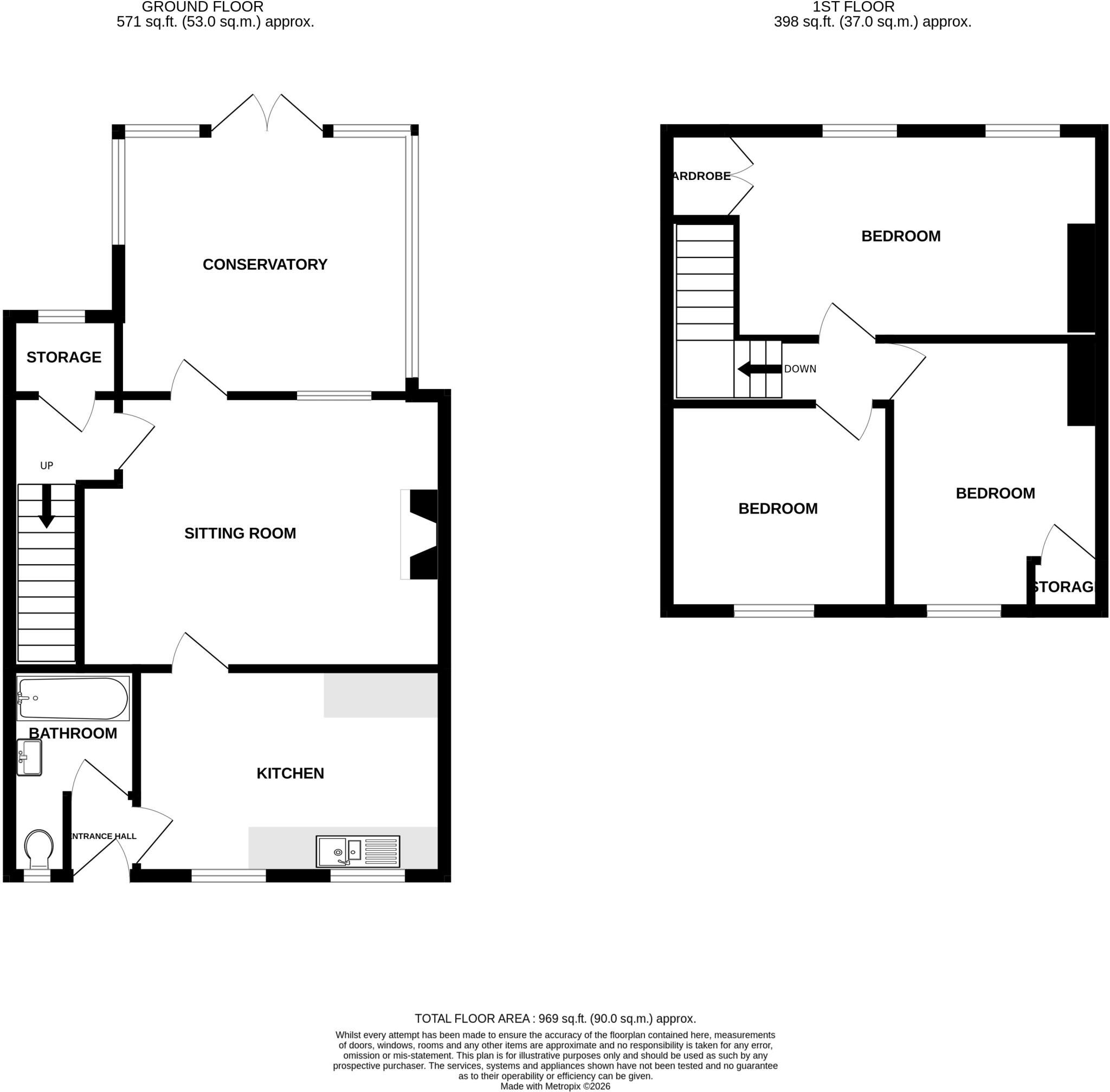 Kents Cottages, Tatworth, Somerset, TA20 floorplan