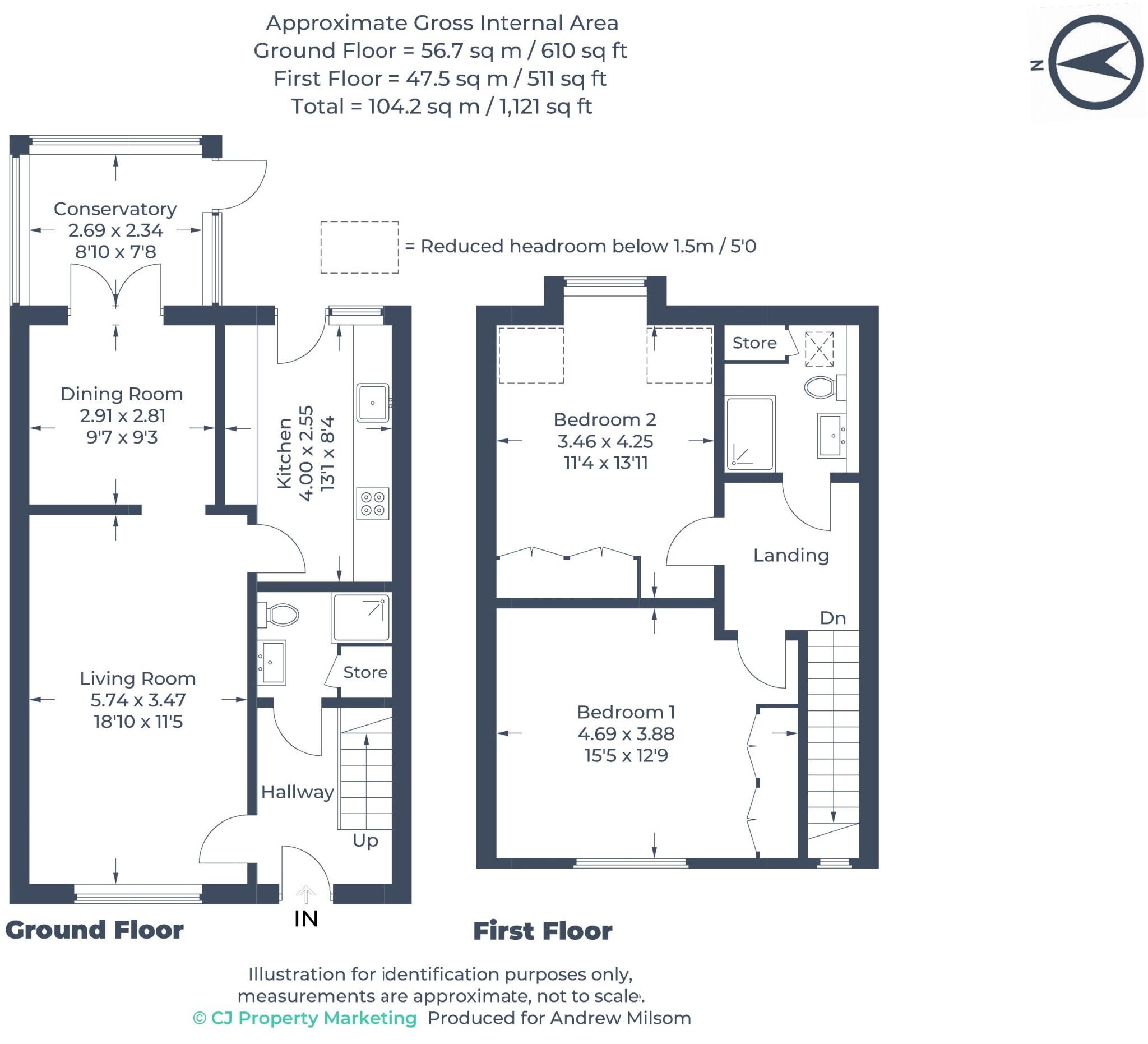 Quality Retirement living at Framers Court, Lane End floorplan