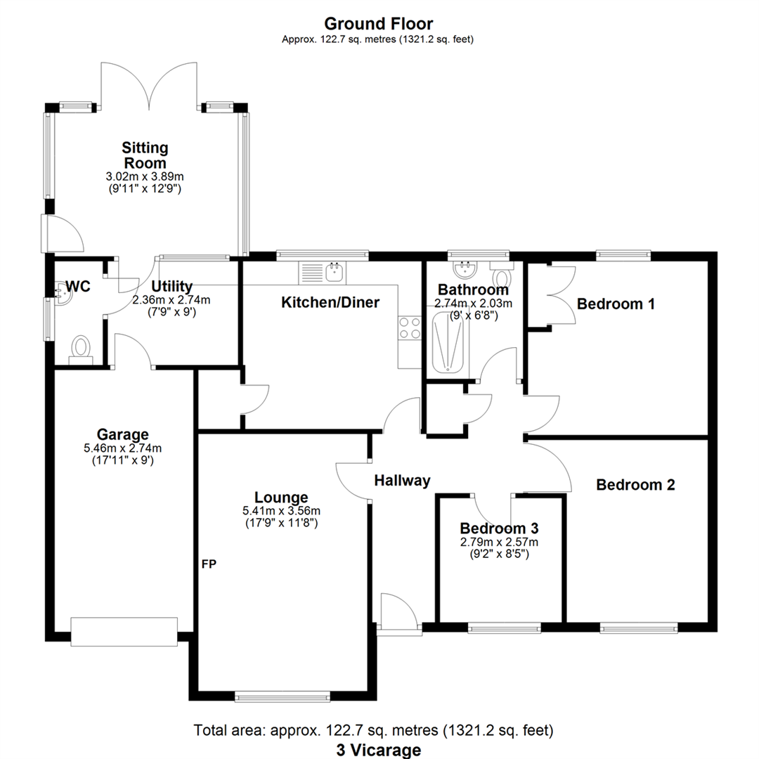 Vicarage Close, Cowbit, Spalding floorplan