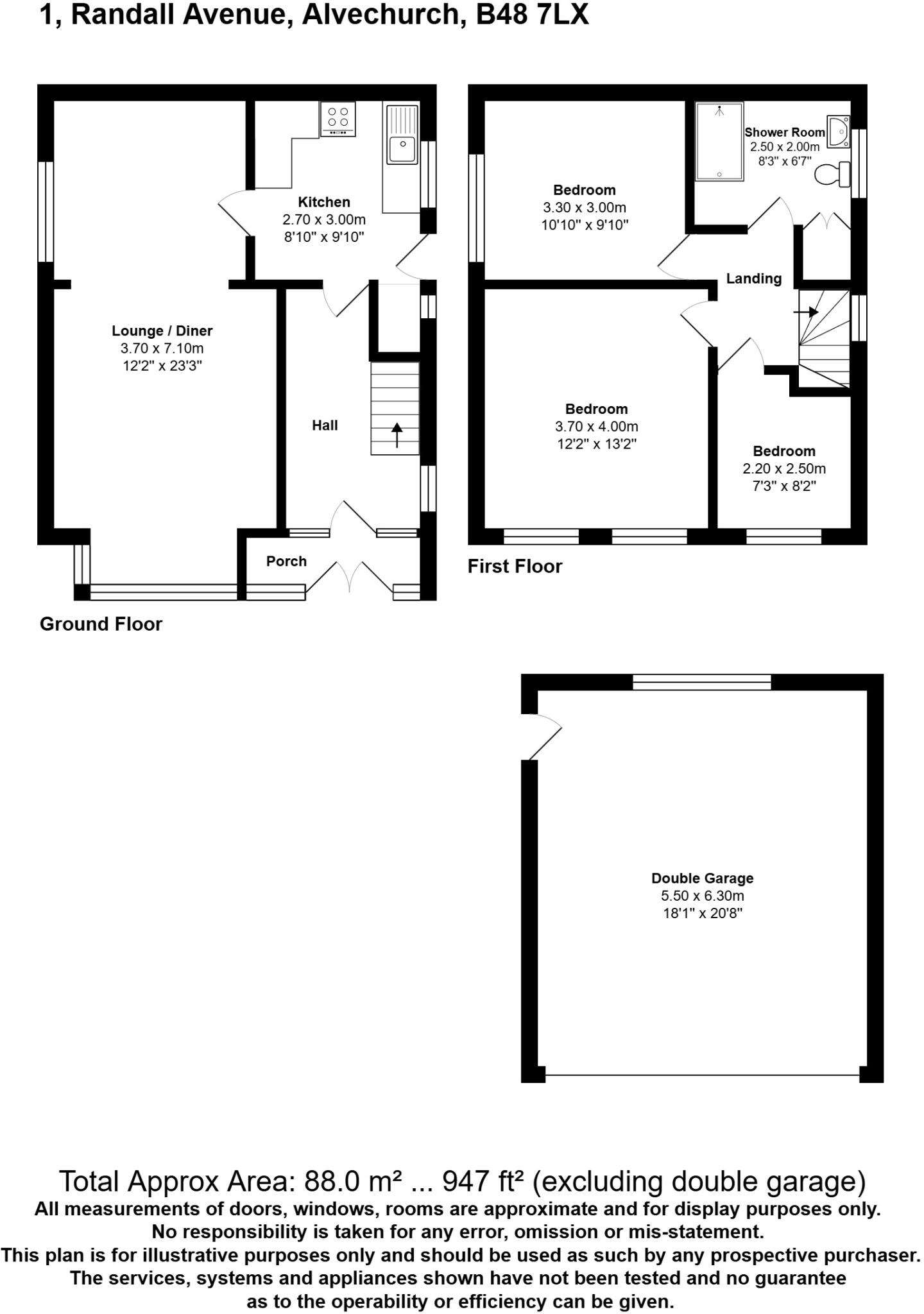 Randall Avenue, Alvechurch, Birmingham, Worcestershire, B48 floorplan