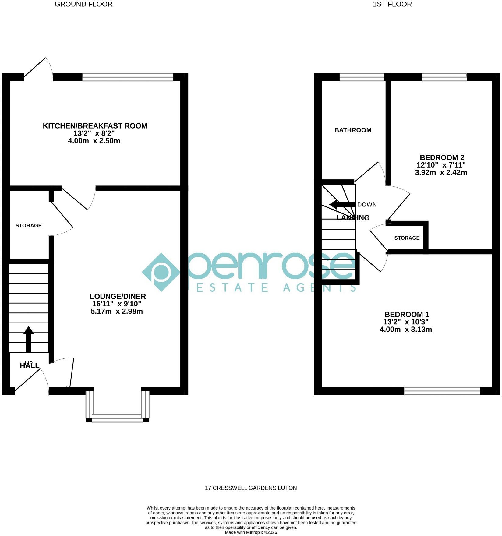 Cresswell Gardens, Luton, Bedfordshire, LU3 4EX floorplan