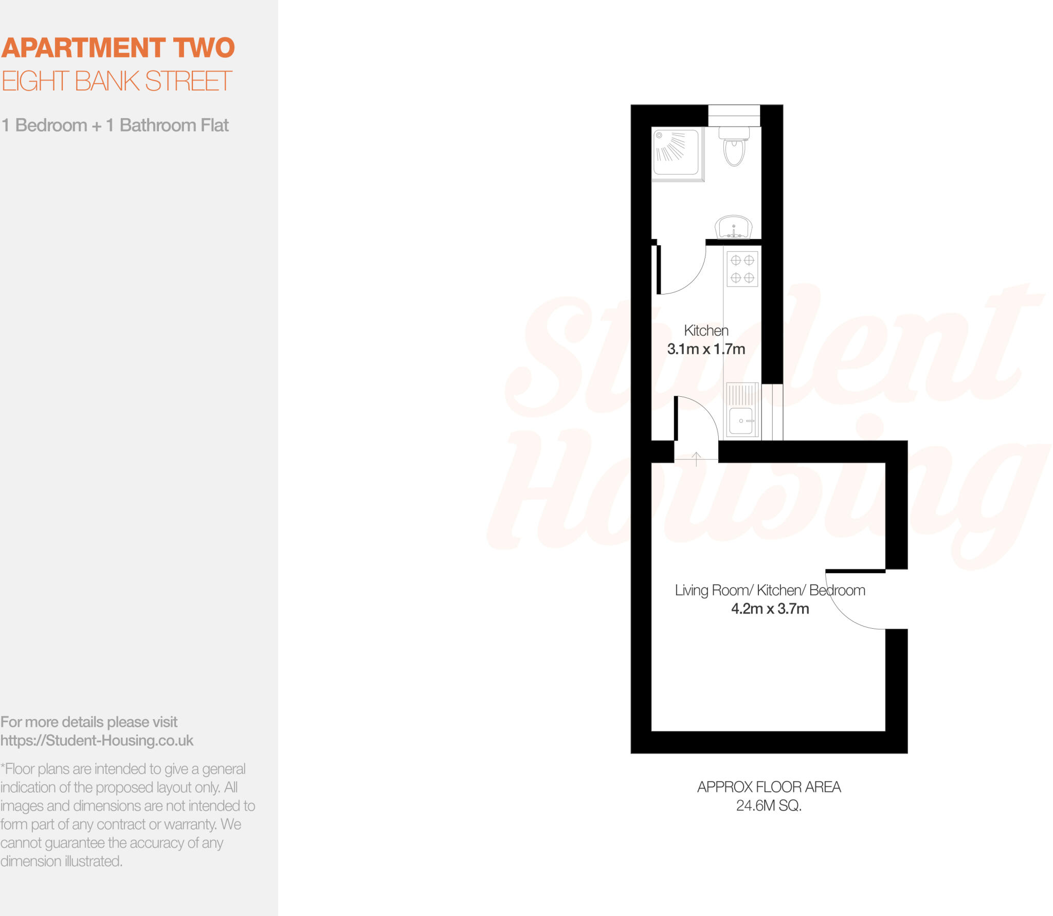 City Centre // 1 Bed Flat // Oct 2026 floorplan