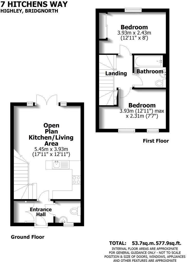 7 Hitchens Way, Highley, Bridgnorth, Shropshire,WV16 6FA floorplan