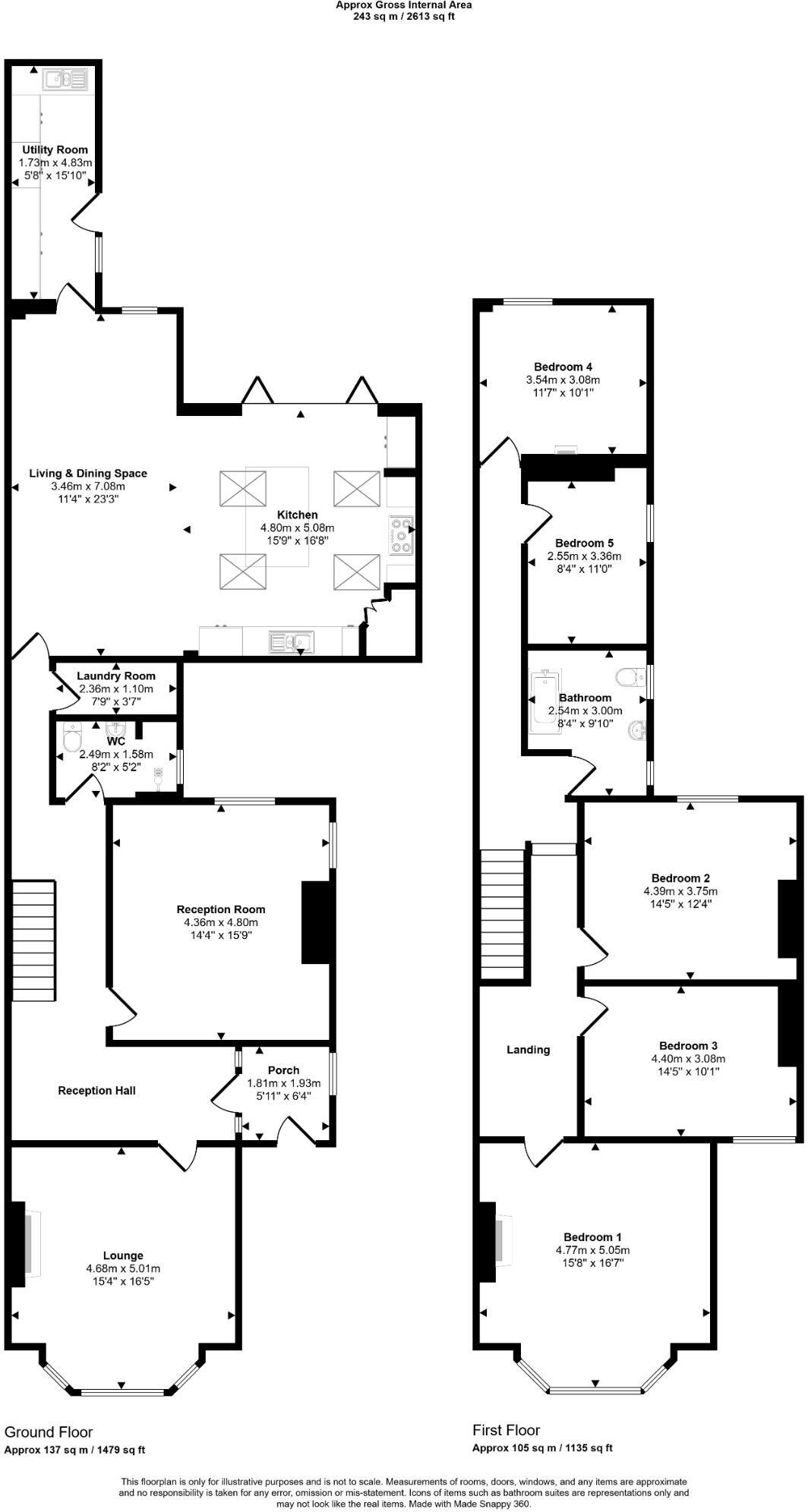 20, Queens Walk, Rhyl, LL18 3NG floorplan