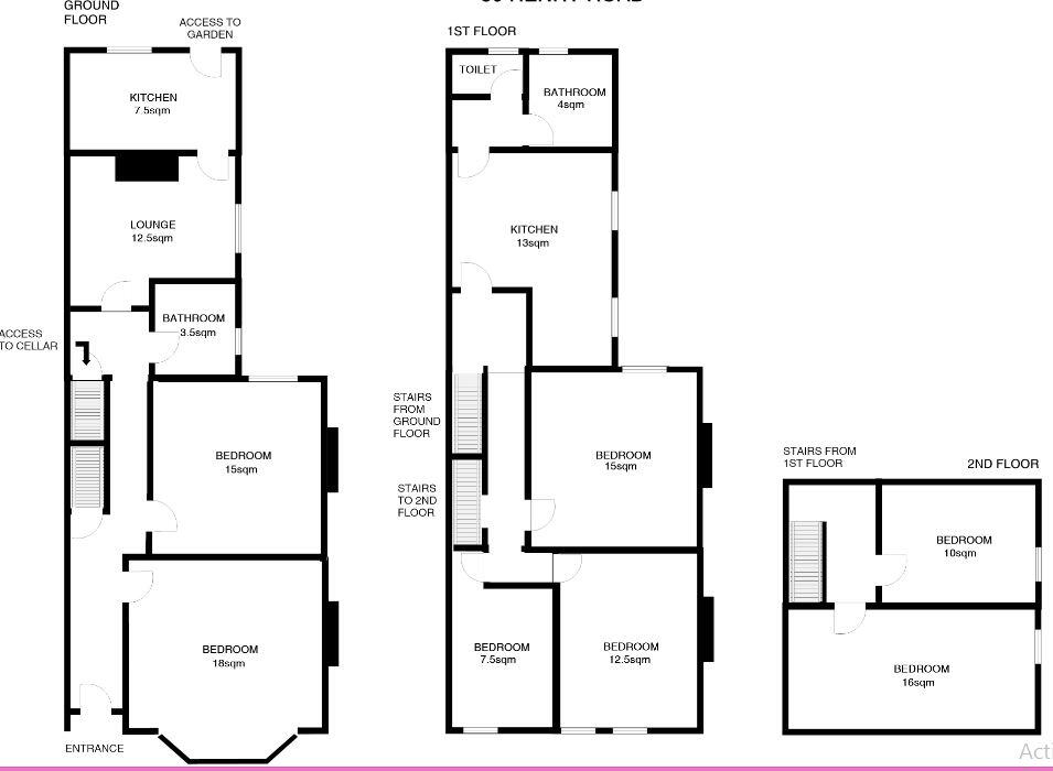 (1 BED) Henry Road, West Bridgford, NG2 floorplan