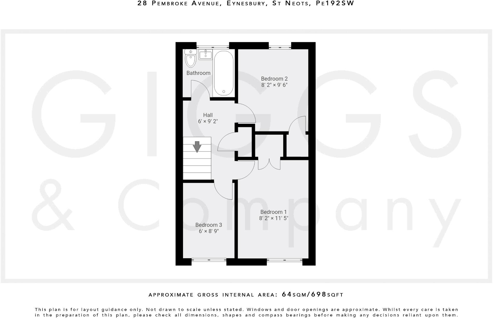 Pembroke Avenue, Eynesbury, St. Neots, Cambridgeshire, PE19 2SW floorplan