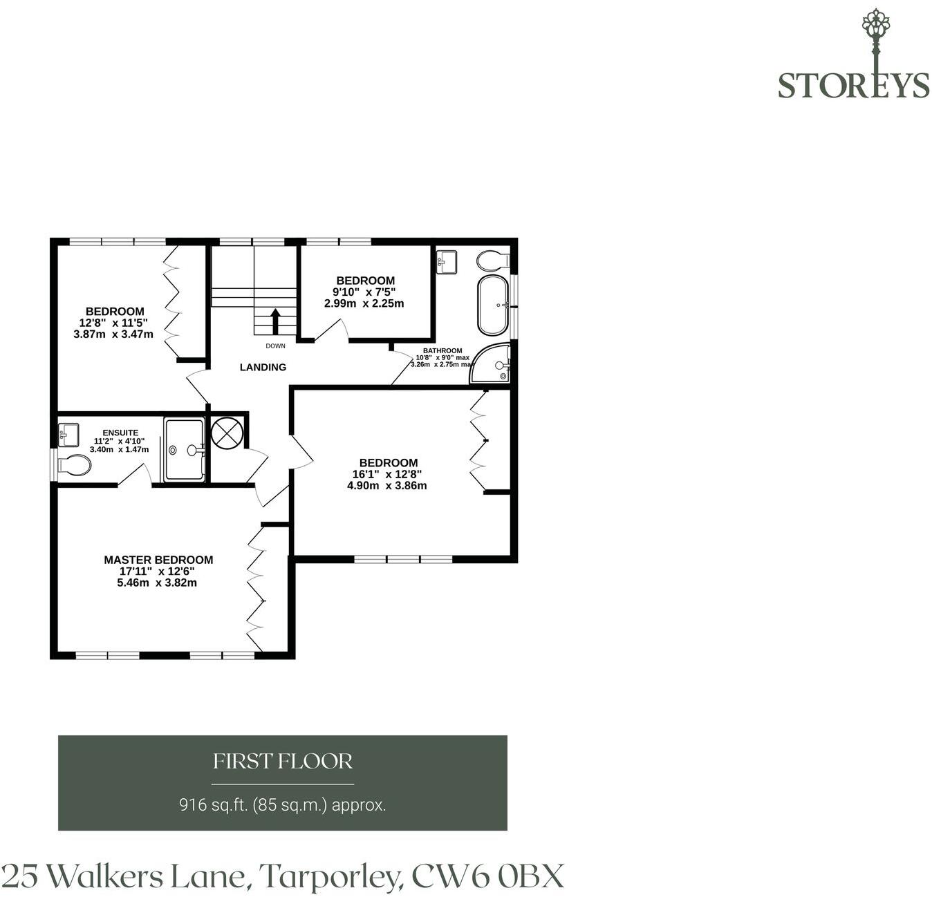 25 Walkers Lane Tarporley, CW6 0BX floorplan
