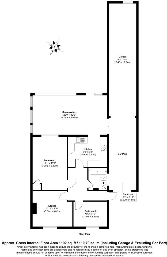 11 Meadow Close, Kempsey, Worcester, Worcestershire, WR5 3NL floorplan