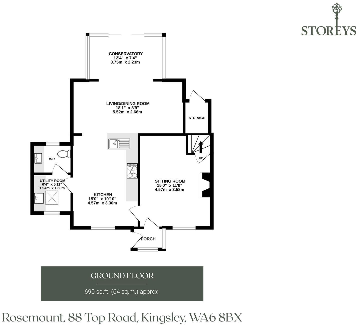 88 Top Road, Kingsley, Frodsham, WA6 8BX floorplan