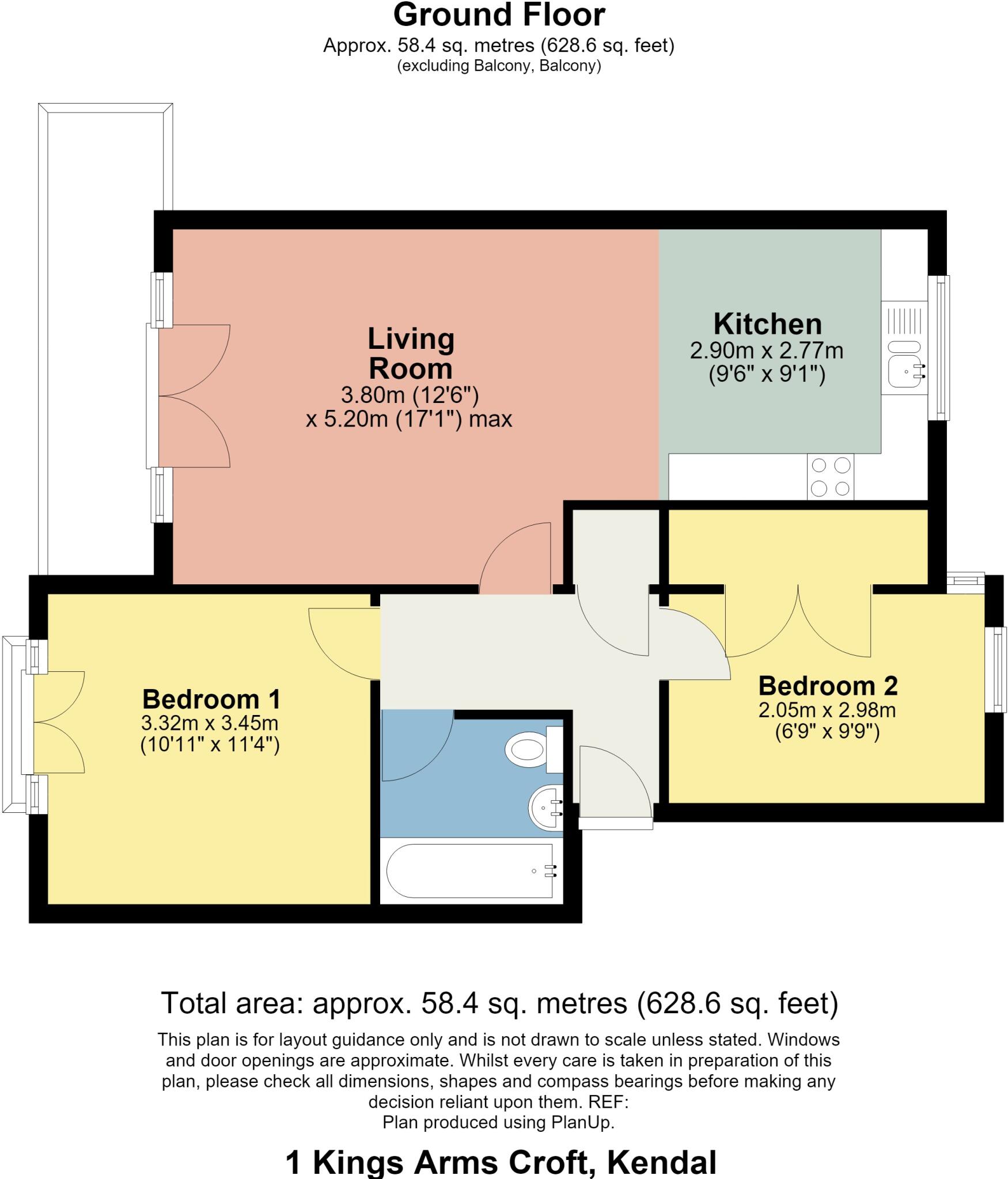 1 Kings Arm Croft, Kendal, Cumbria, LA9 4DG floorplan