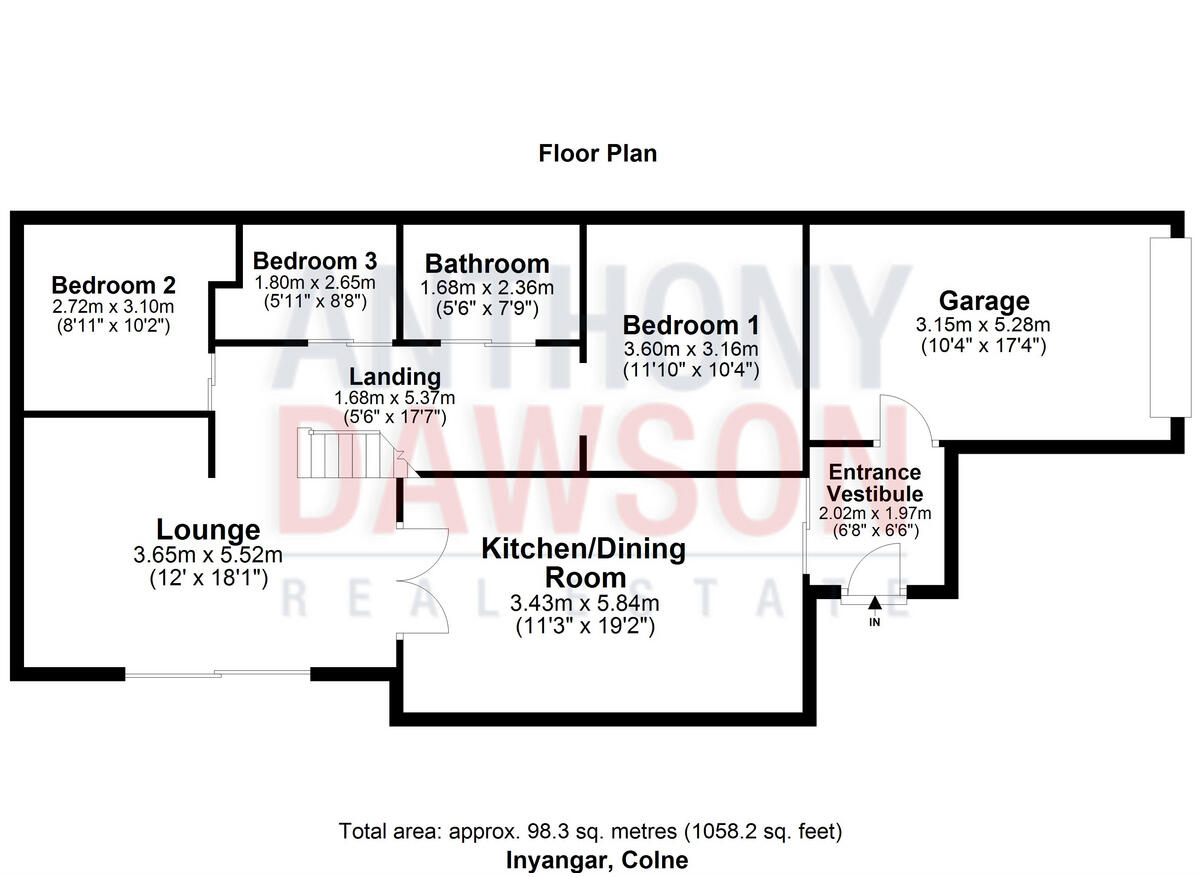 Inyangar, Cotton Tree Lane, Colne, BB8 floorplan