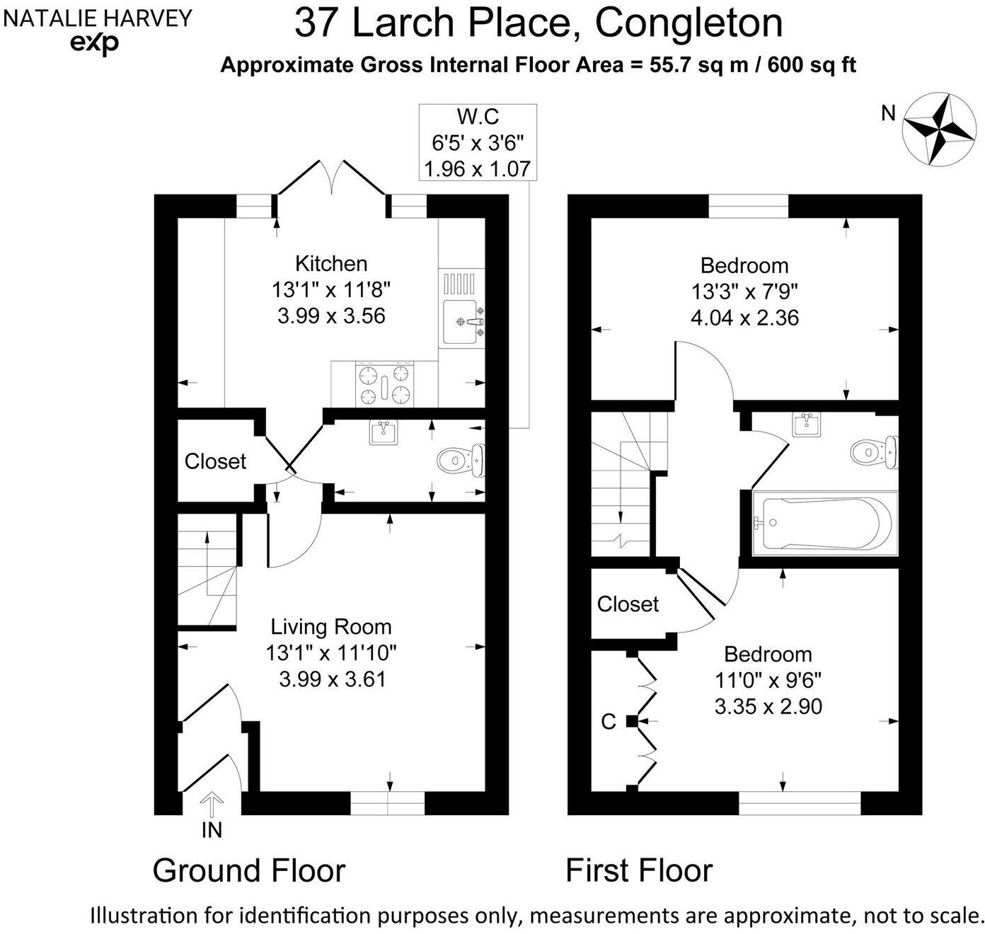 37, Larch Place, Congleton, Cheshire, CW12 4ZN floorplan
