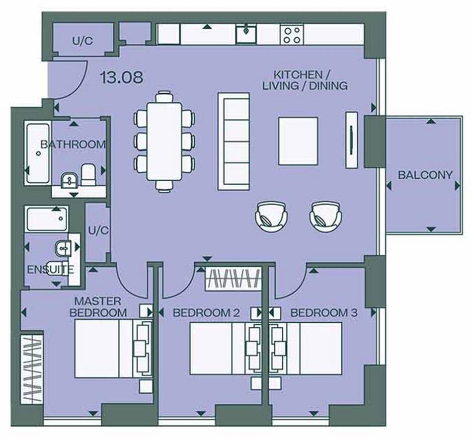Flat 13.08 Fulton & Fifth, Wembley, HA9 floorplan