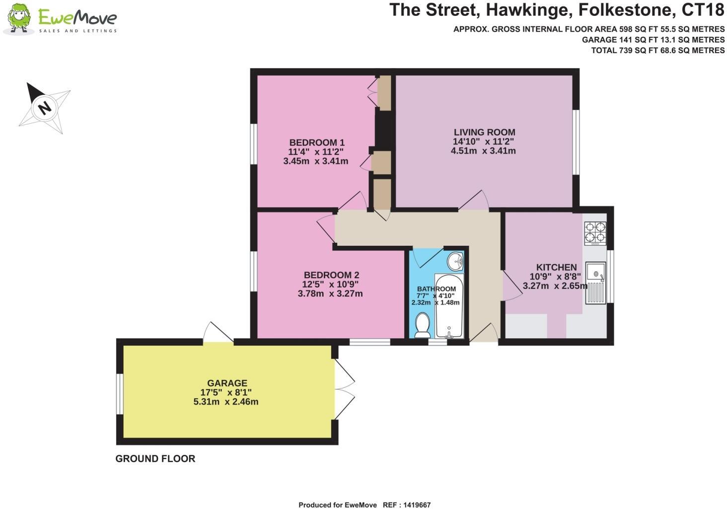 The Street, Hawkinge, CT18 floorplan